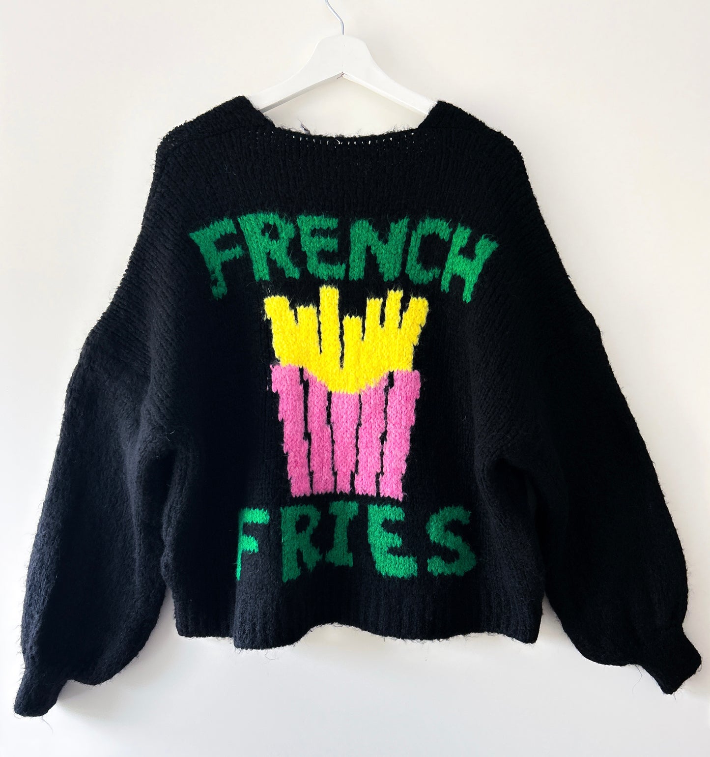 Knitted Vest - Love French Fries Black