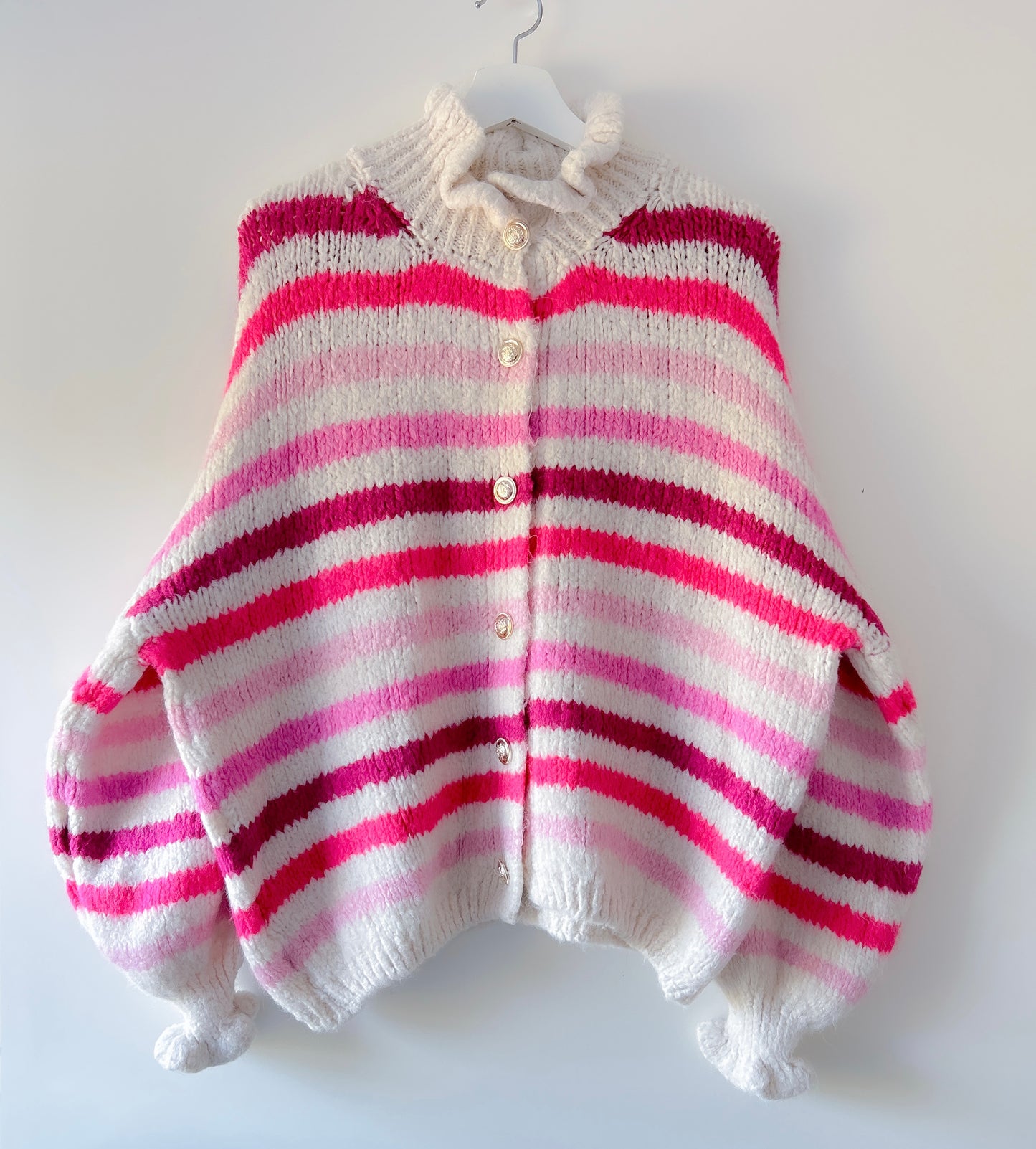 Vest - Ruffle chique roze streep