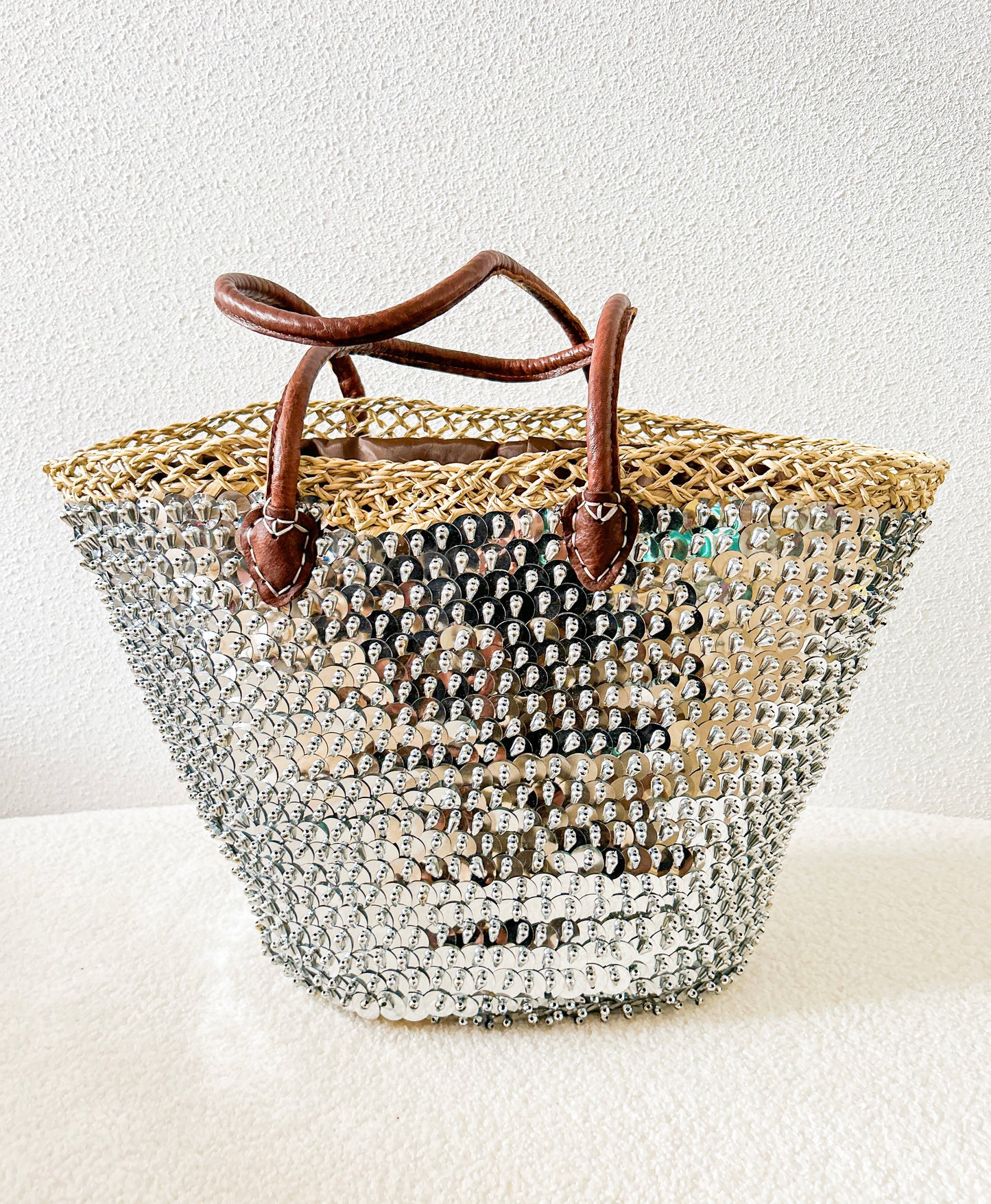 Zilver bullet lovertjes strandtas