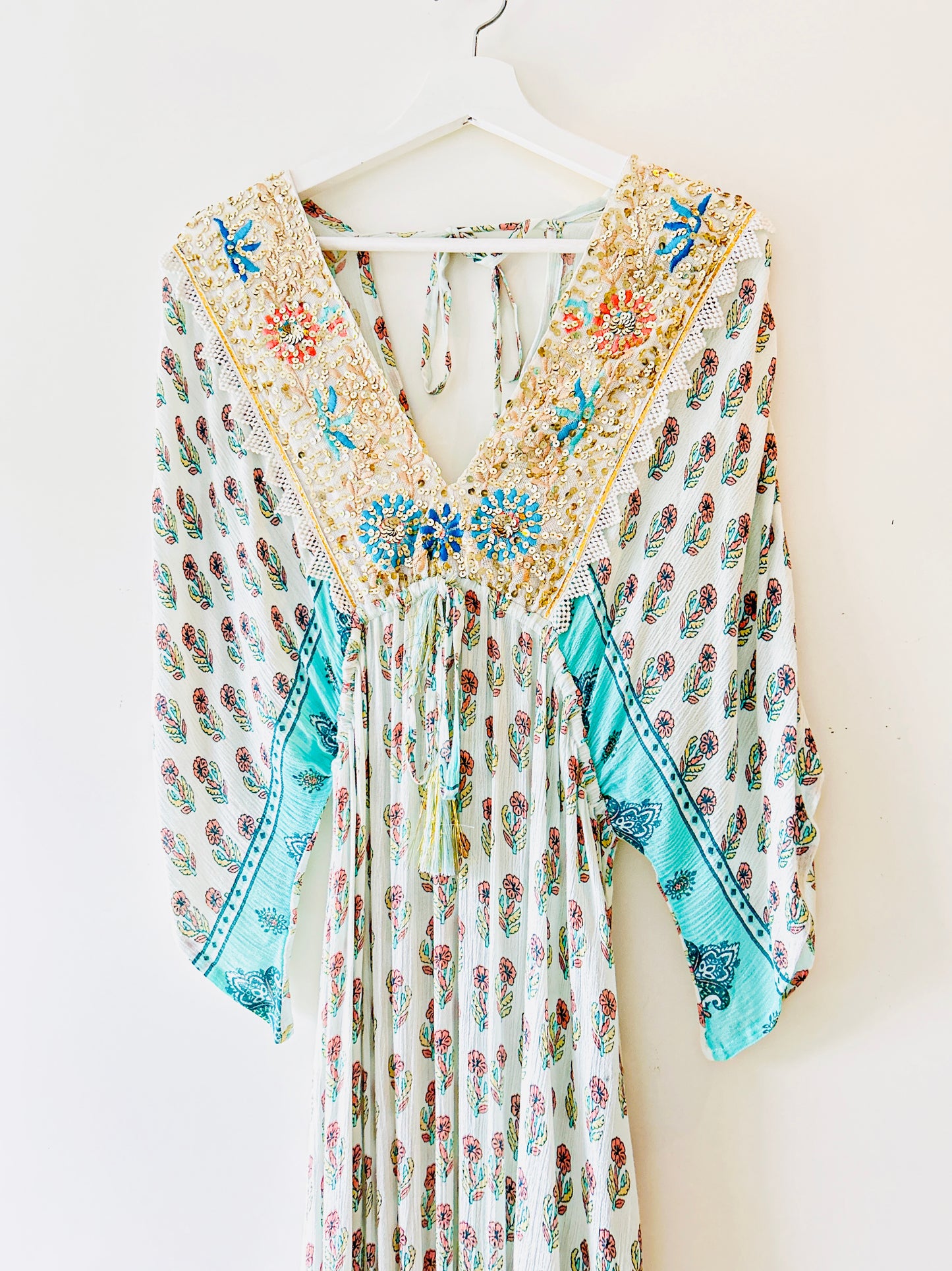 Jurk - Bohemian beach turquoise