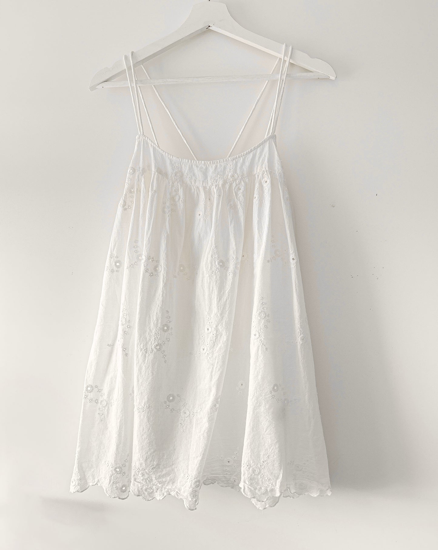 Zara white embroidered mini dress