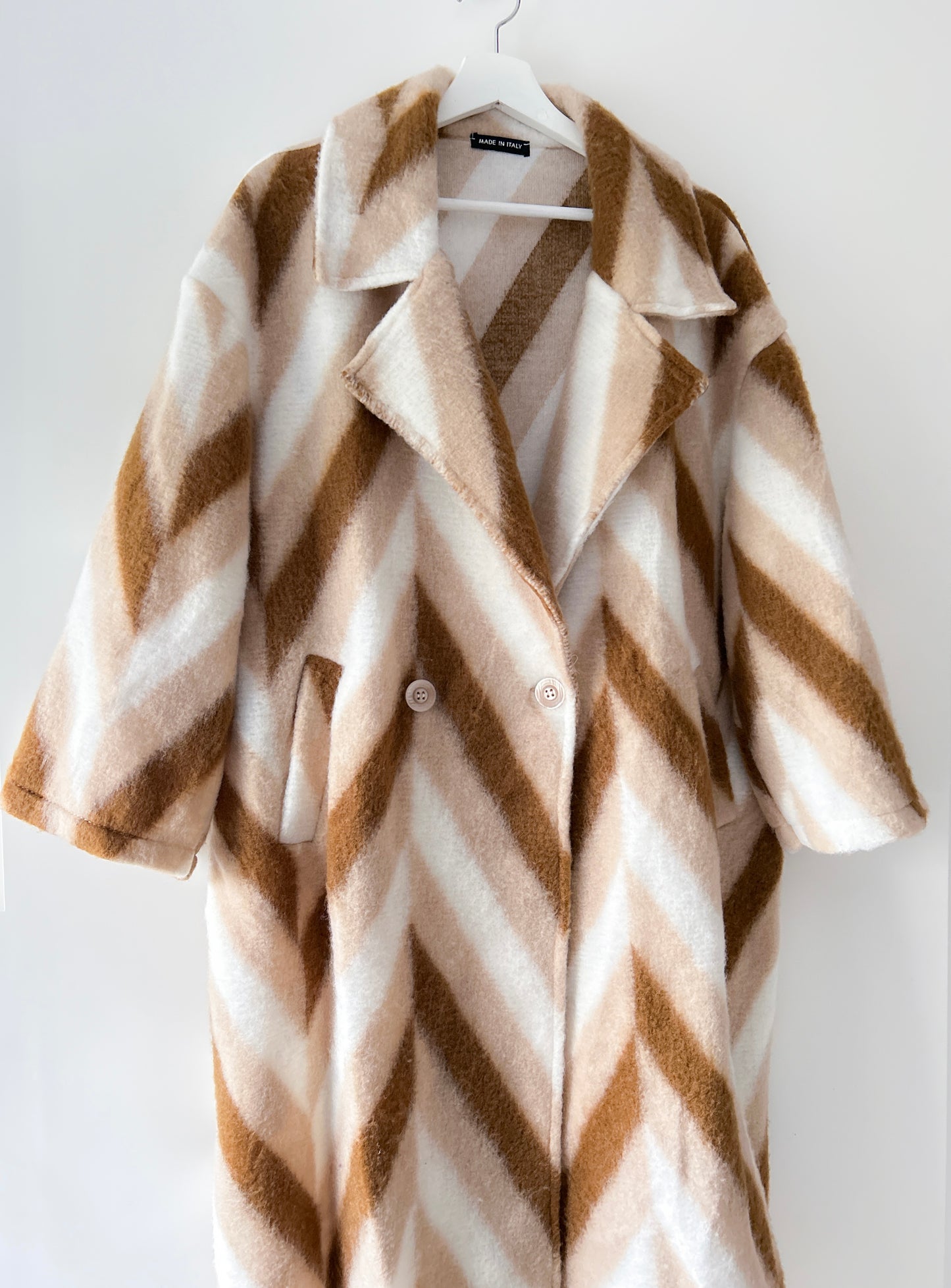Wollen Overjas - Noé beige/bruin