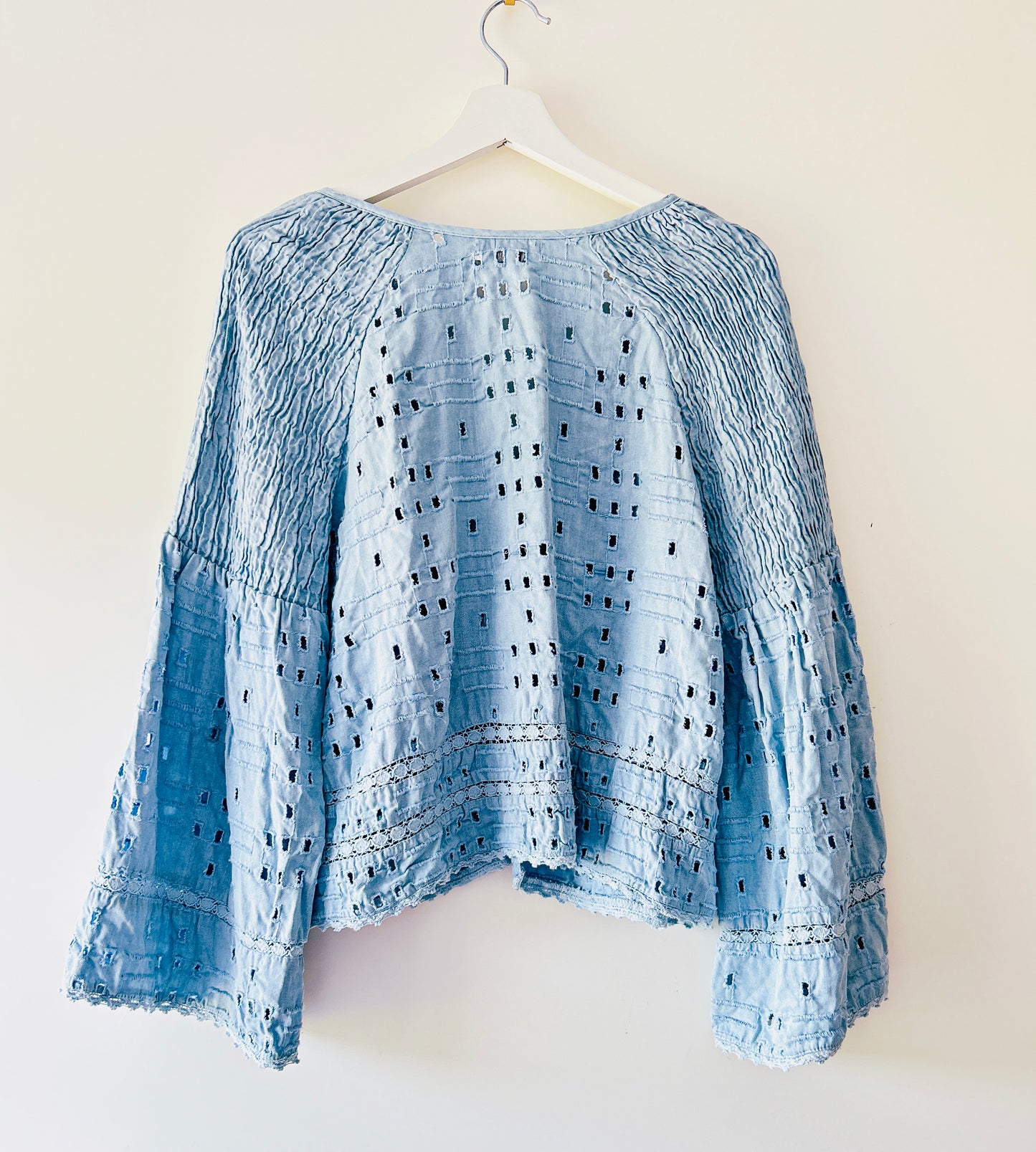 Gilet en coton bleu clair Zara