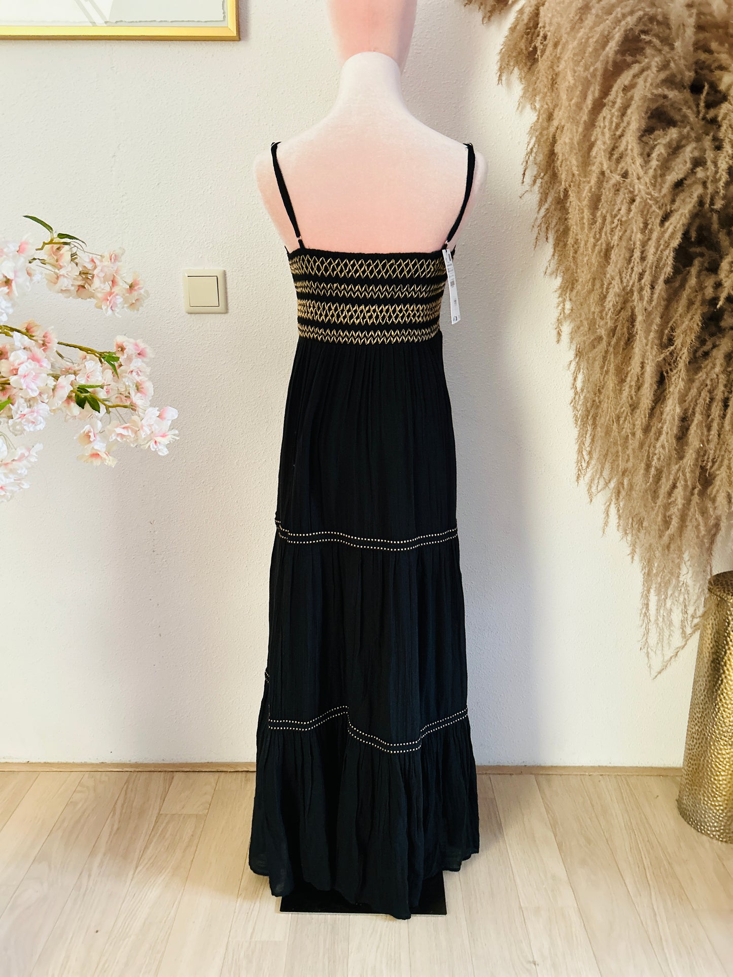 Black bohemian long dress Zara
