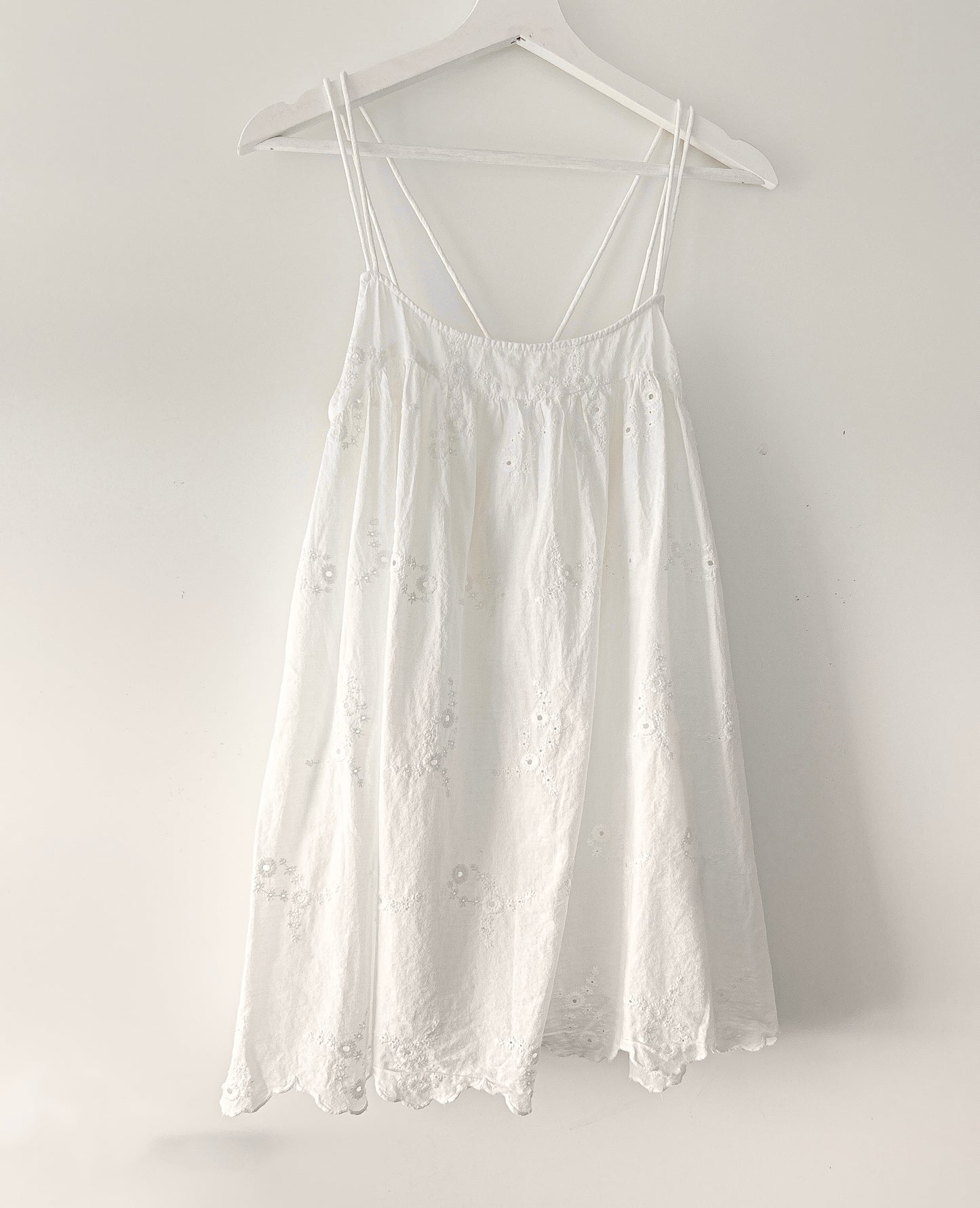 Zara white embroidered mini dress