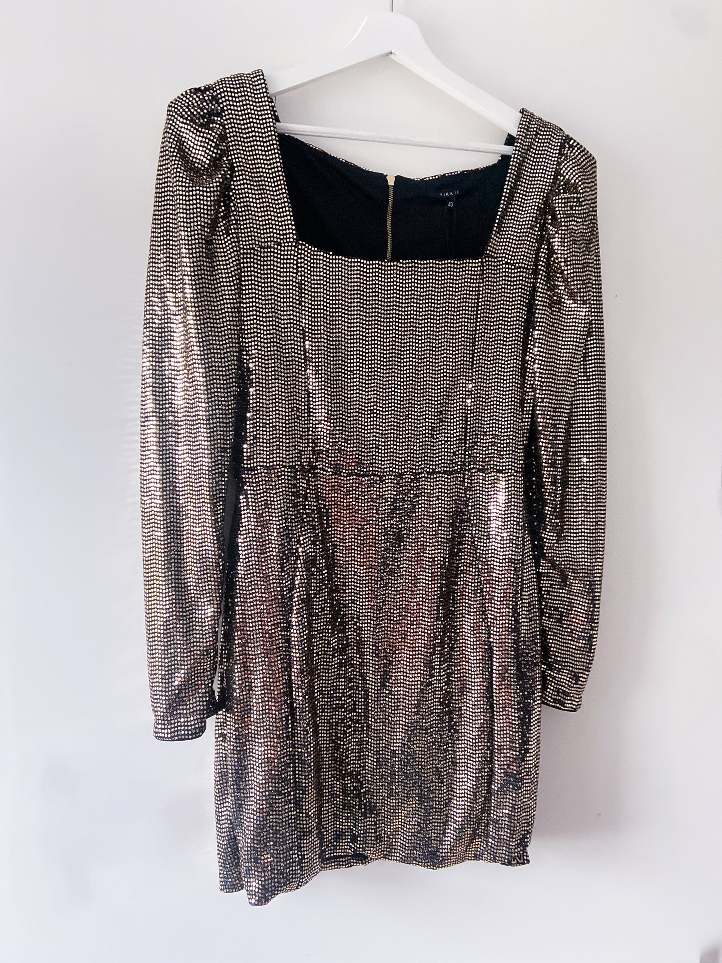 Robe de soirée dorée à sequins NIKKI