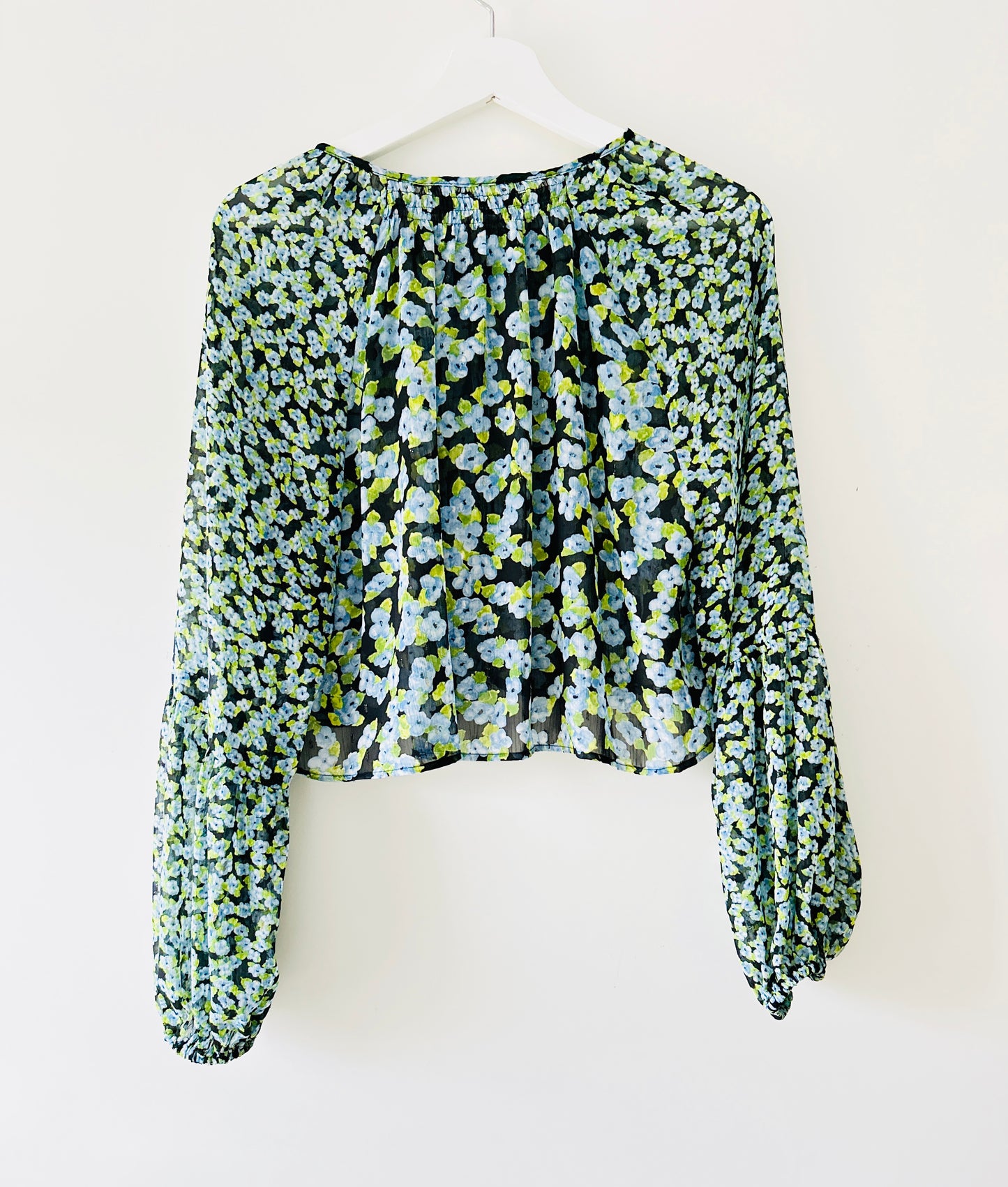 Blouse crop top verte Zara