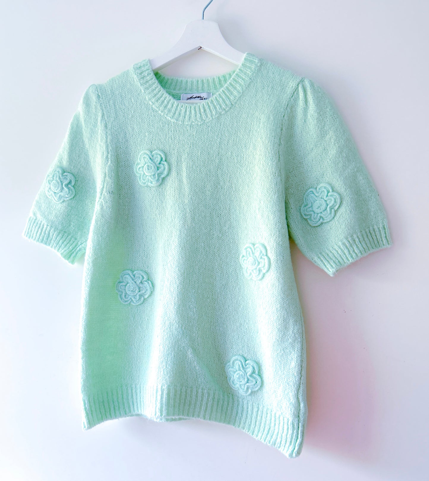 Trui - Floral mintgroen