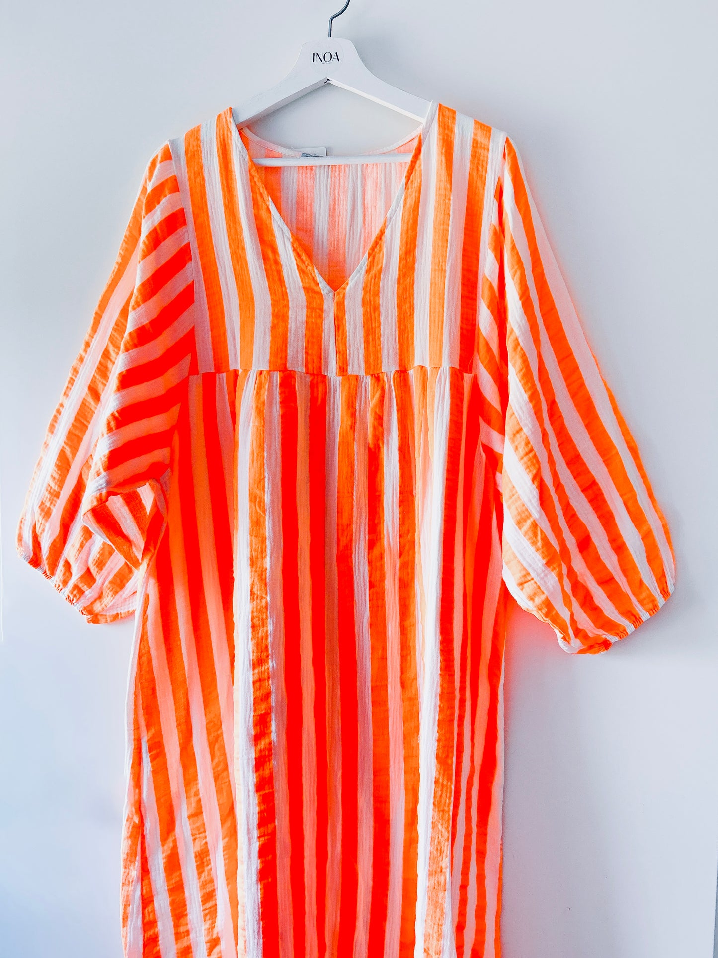 Lange jurk - Elza neon-oranje