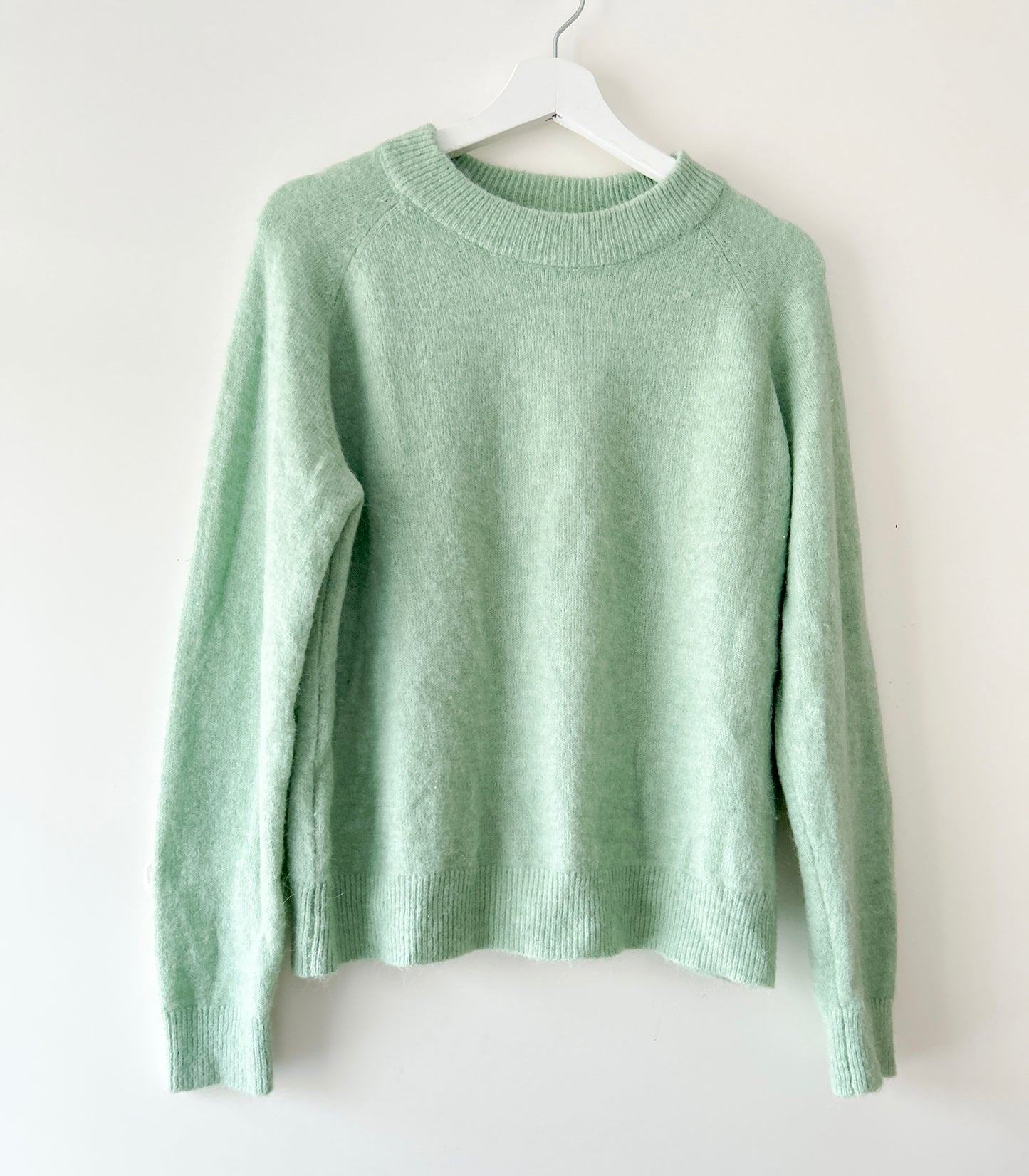 Mintgroene gebreide trui met alpaca Zara