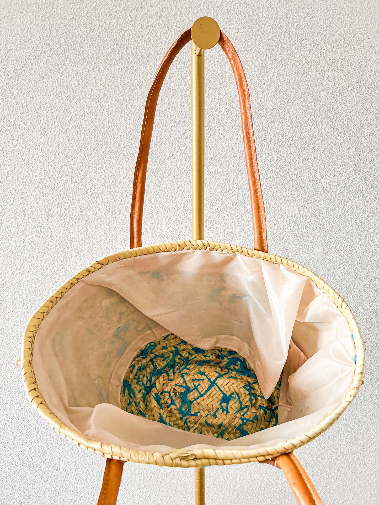 Ocean blue geborduurde strandtas