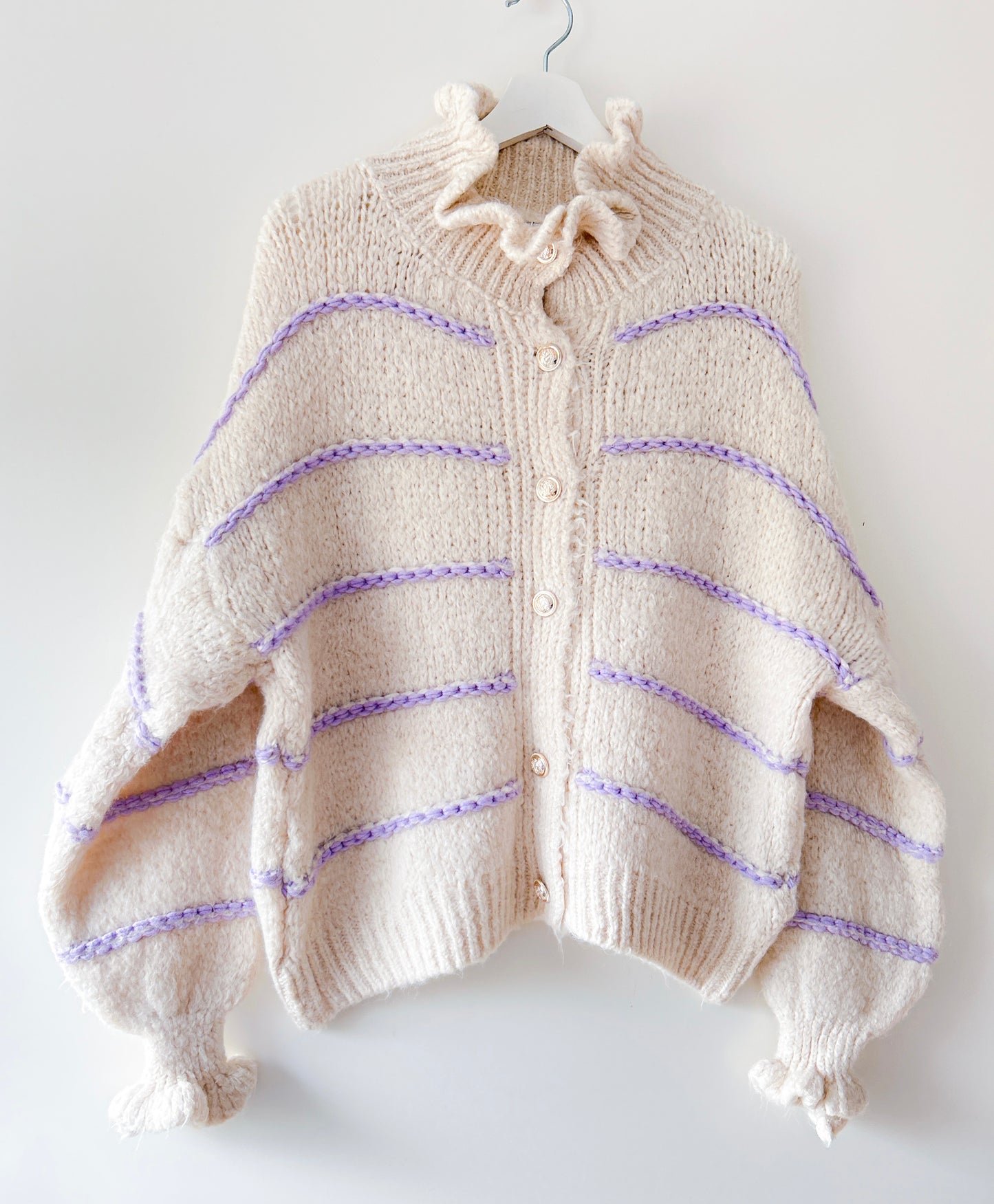 Vest - Ruffle chique lila streep