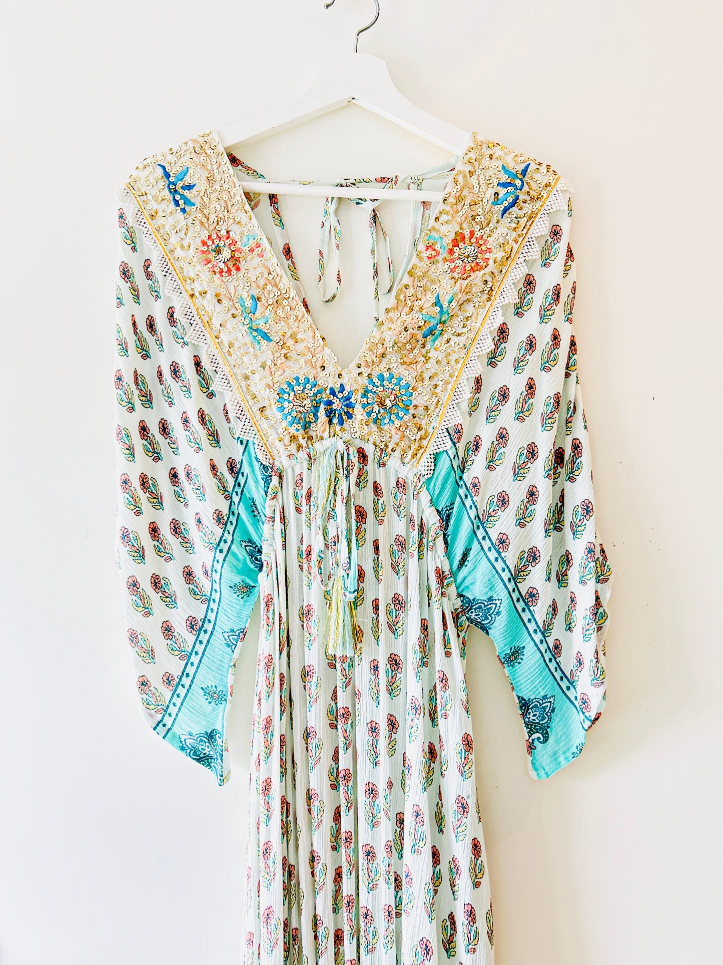 Jurk - Bohemian beach turquoise