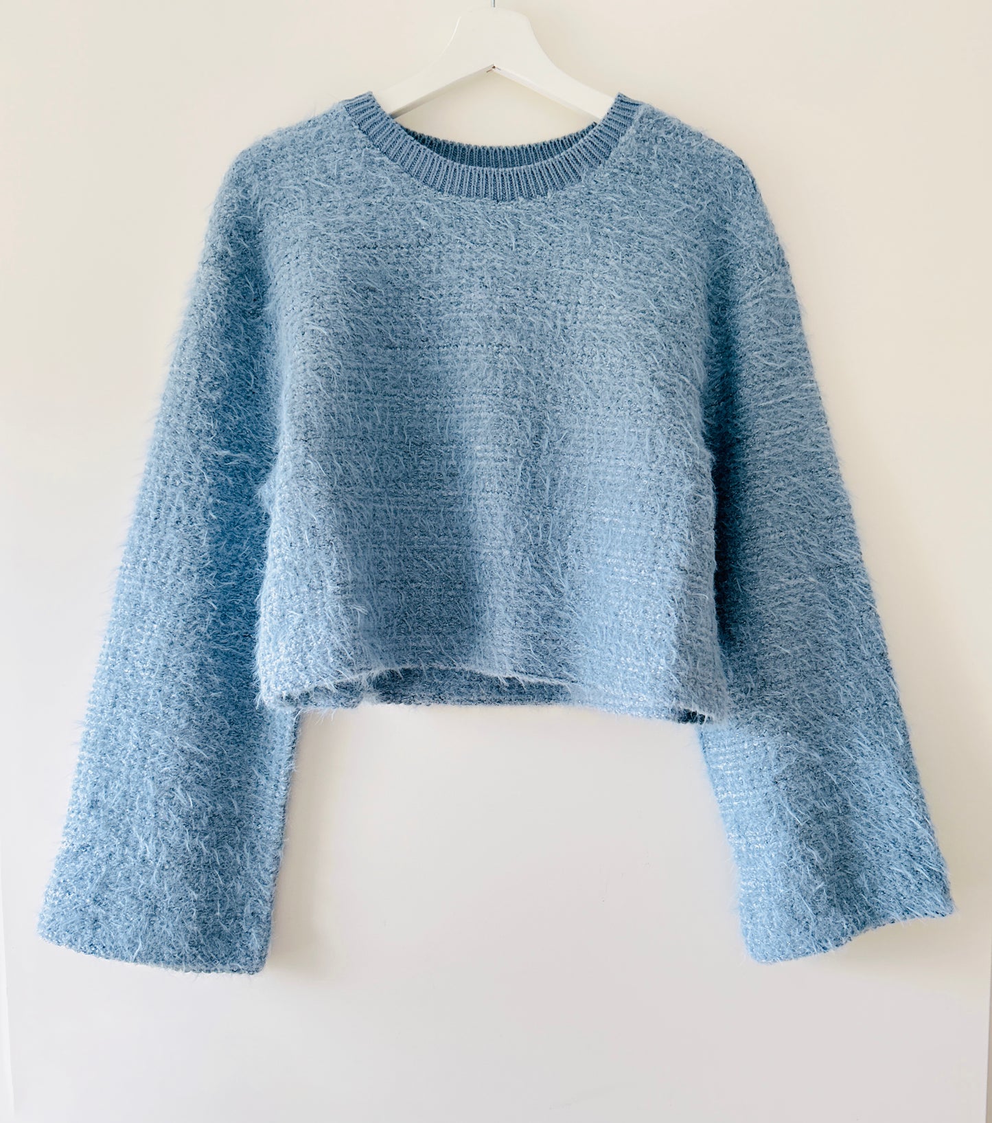 Pull en maille bleu clair Zara
