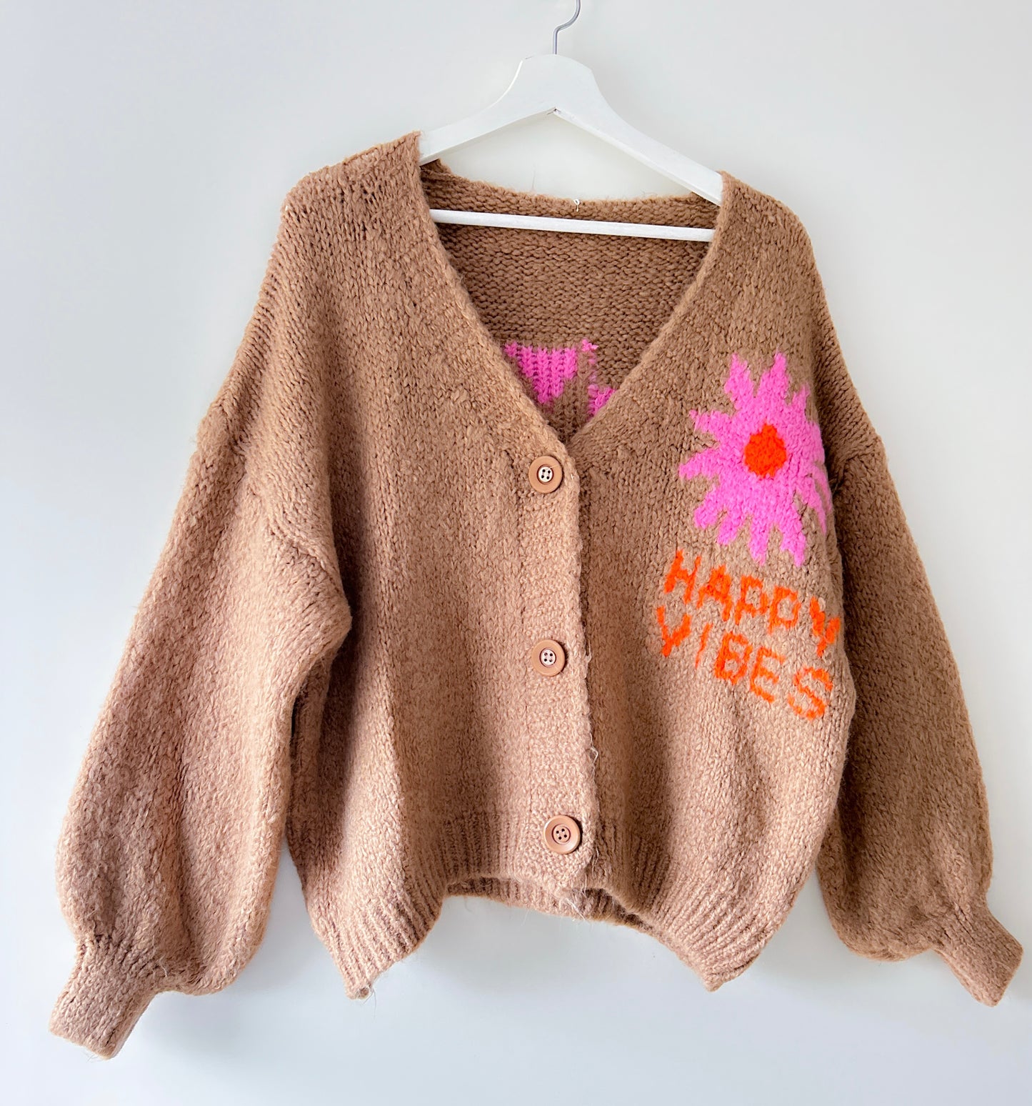 Vest - Happy vibes camel