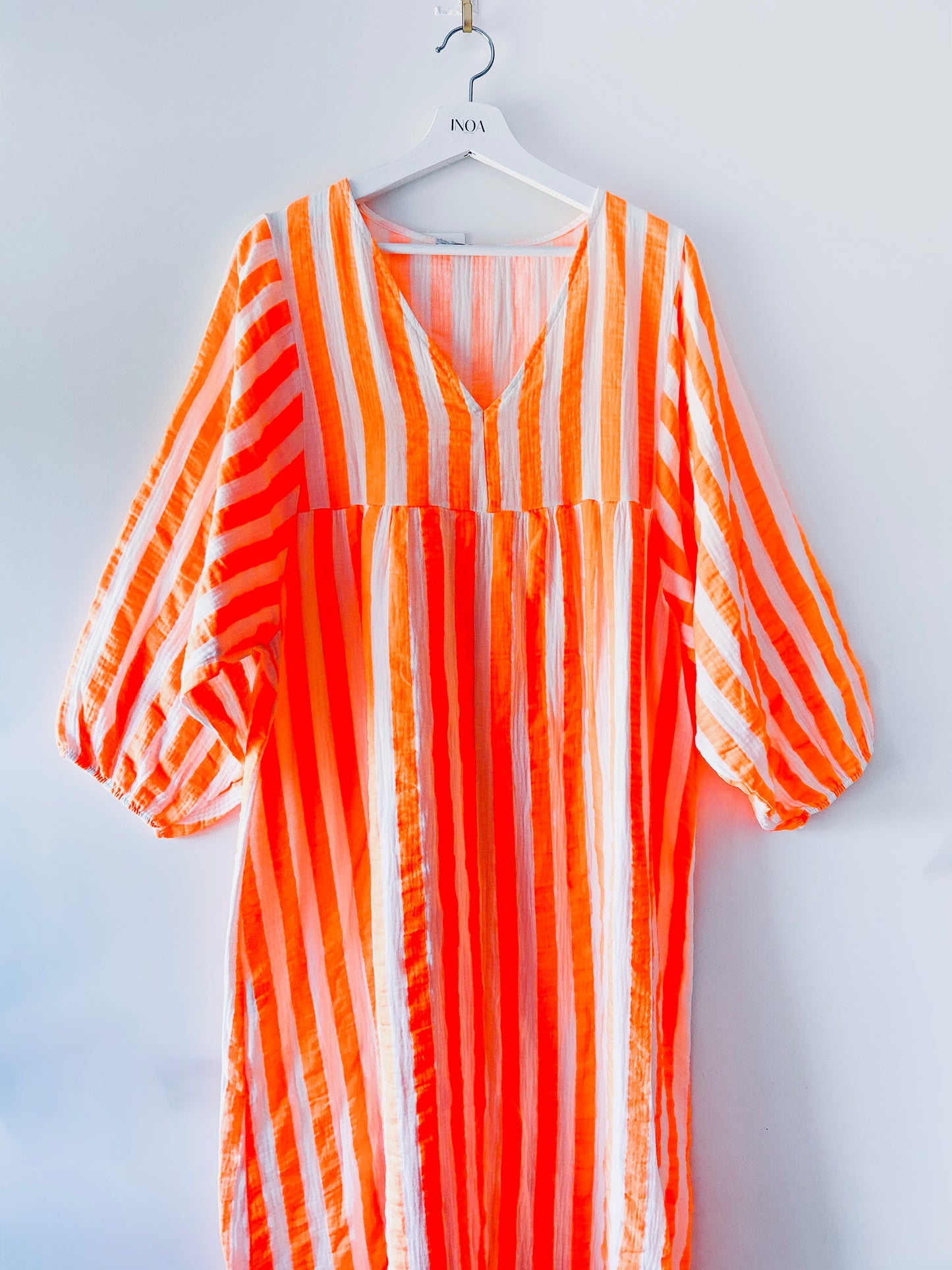 Lange jurk - Elza neon-oranje