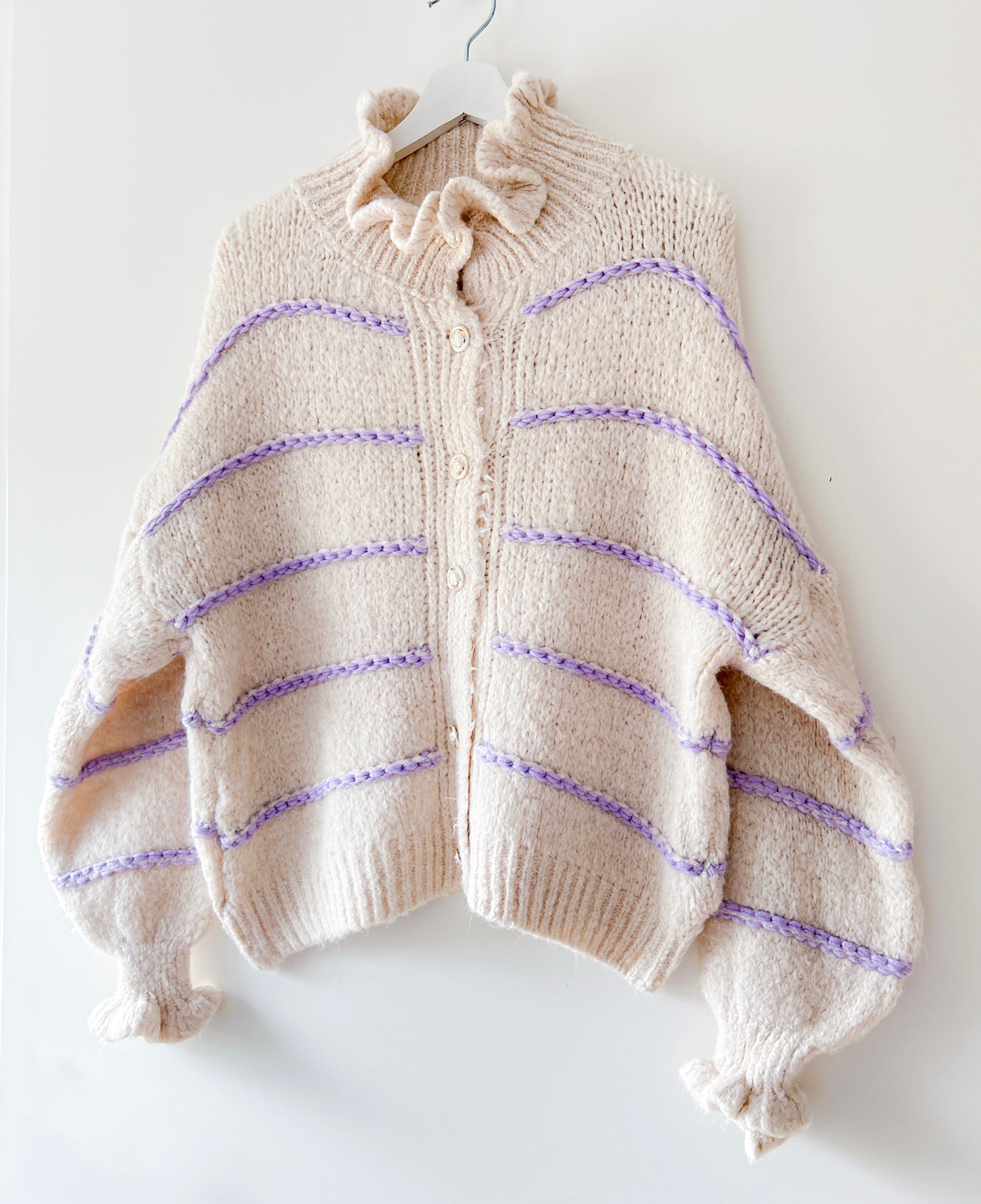 Vest - Ruffle chique lila streep