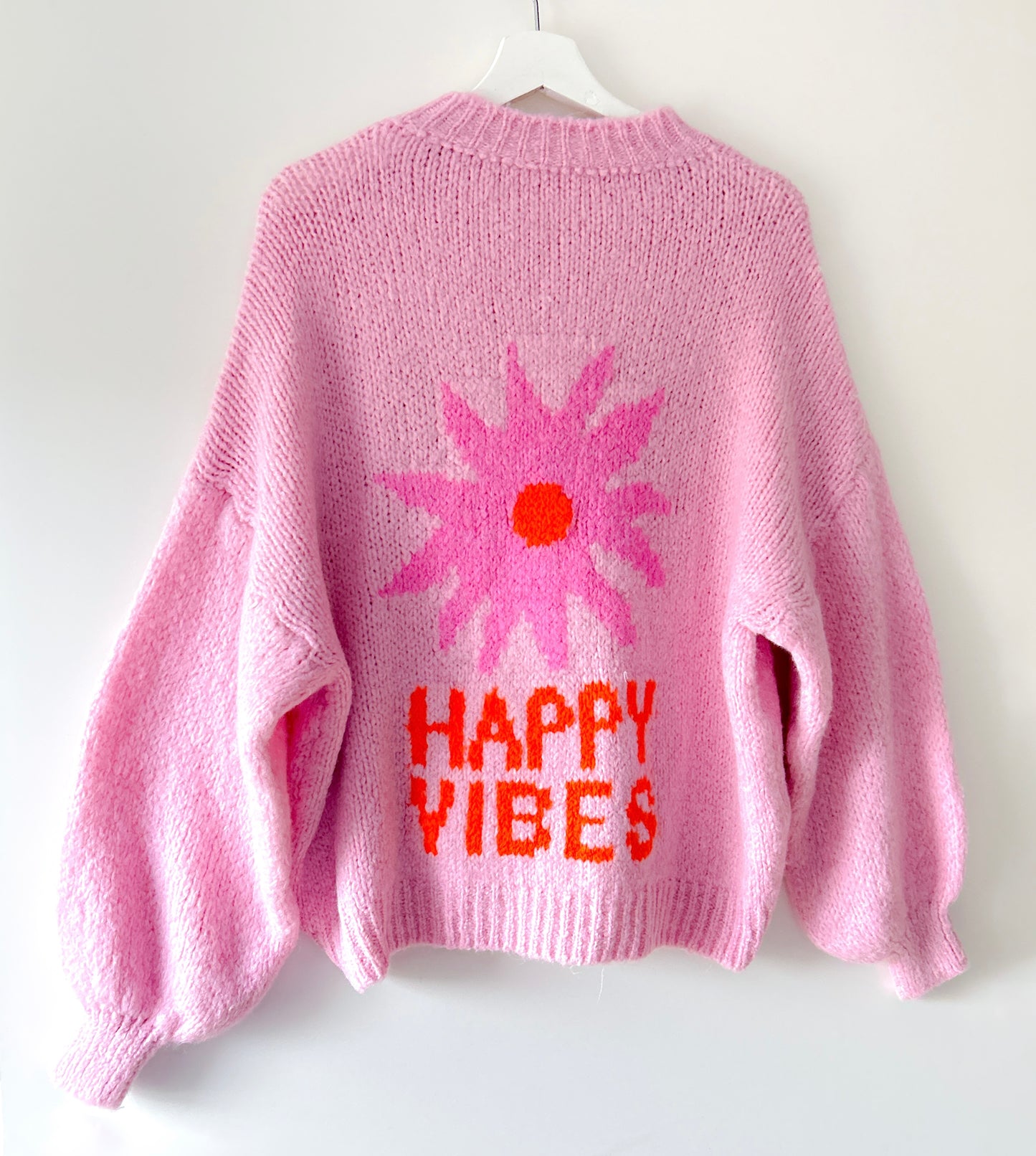 Trui - Happy Vibes lichtroze