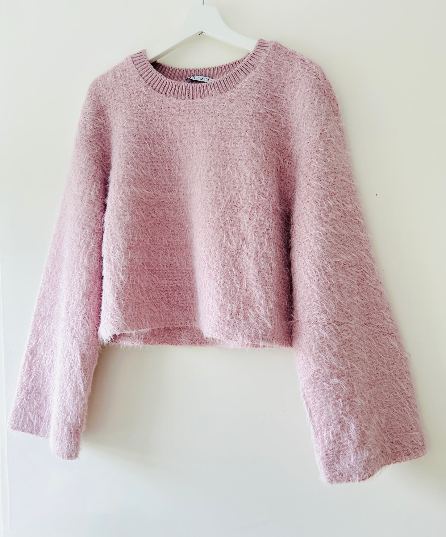 Gebreide roze harige trui Zara