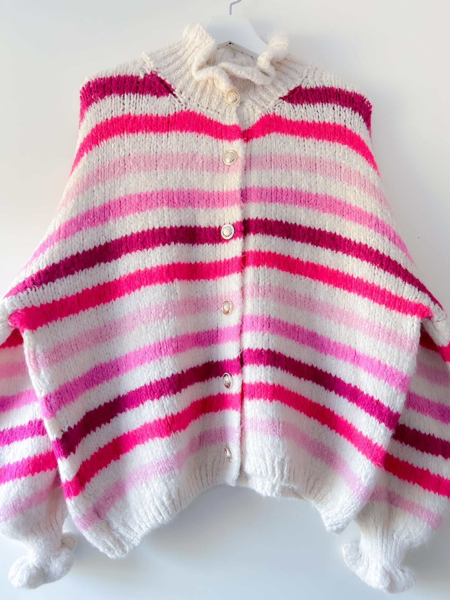 Vest - Ruffle chique roze streep