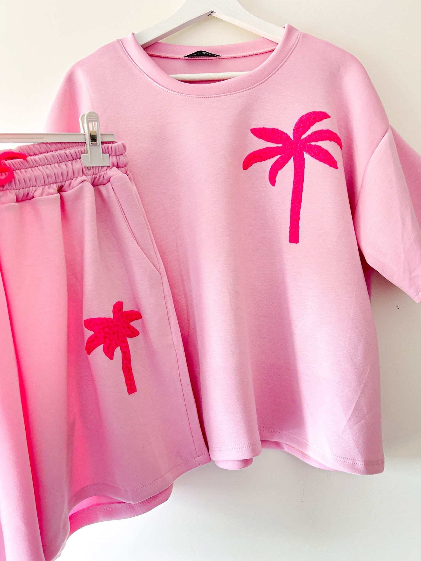 Tweedelig set - palmtree pink
