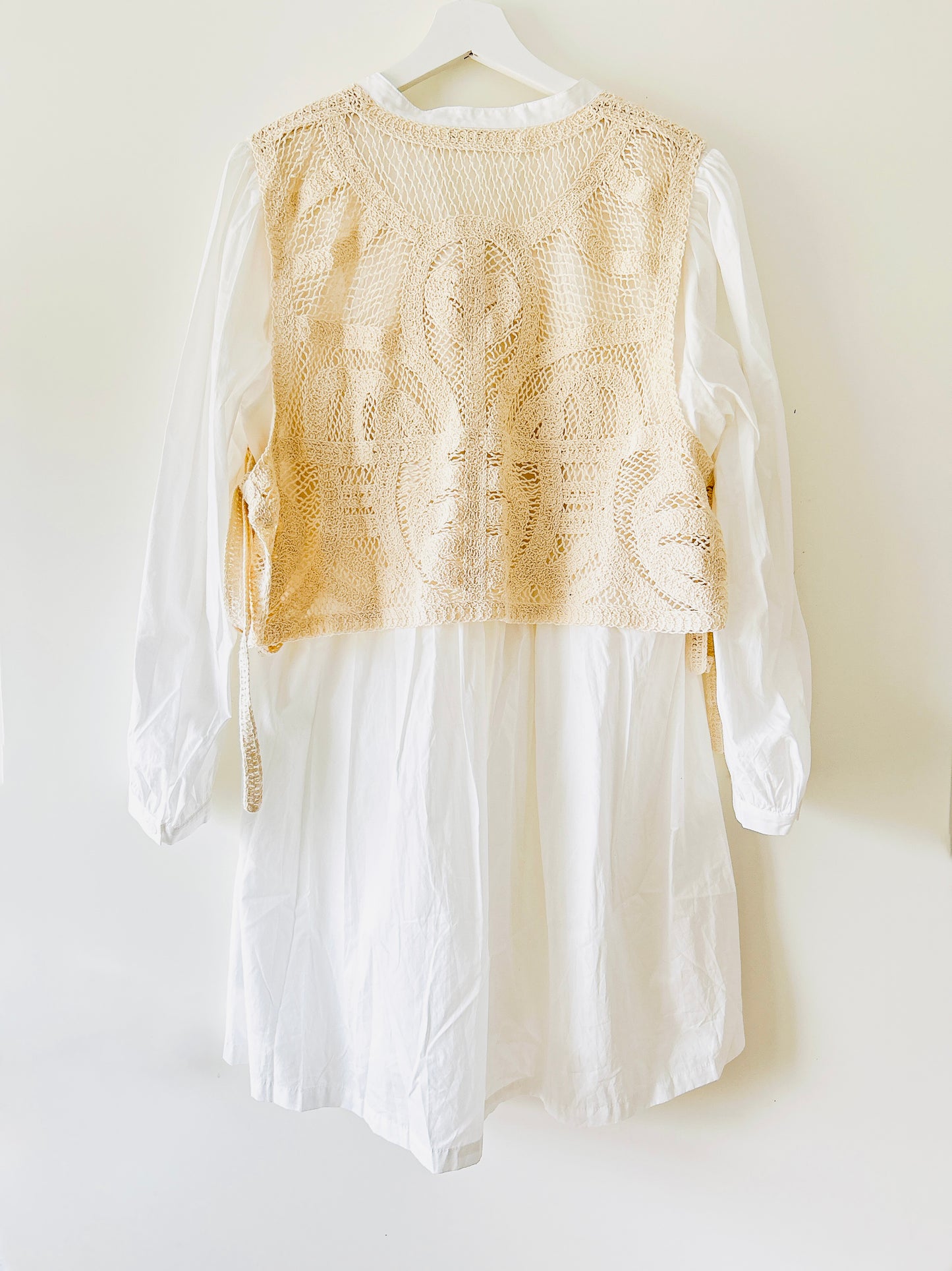 Crochet shirt dress with pinafore Zara