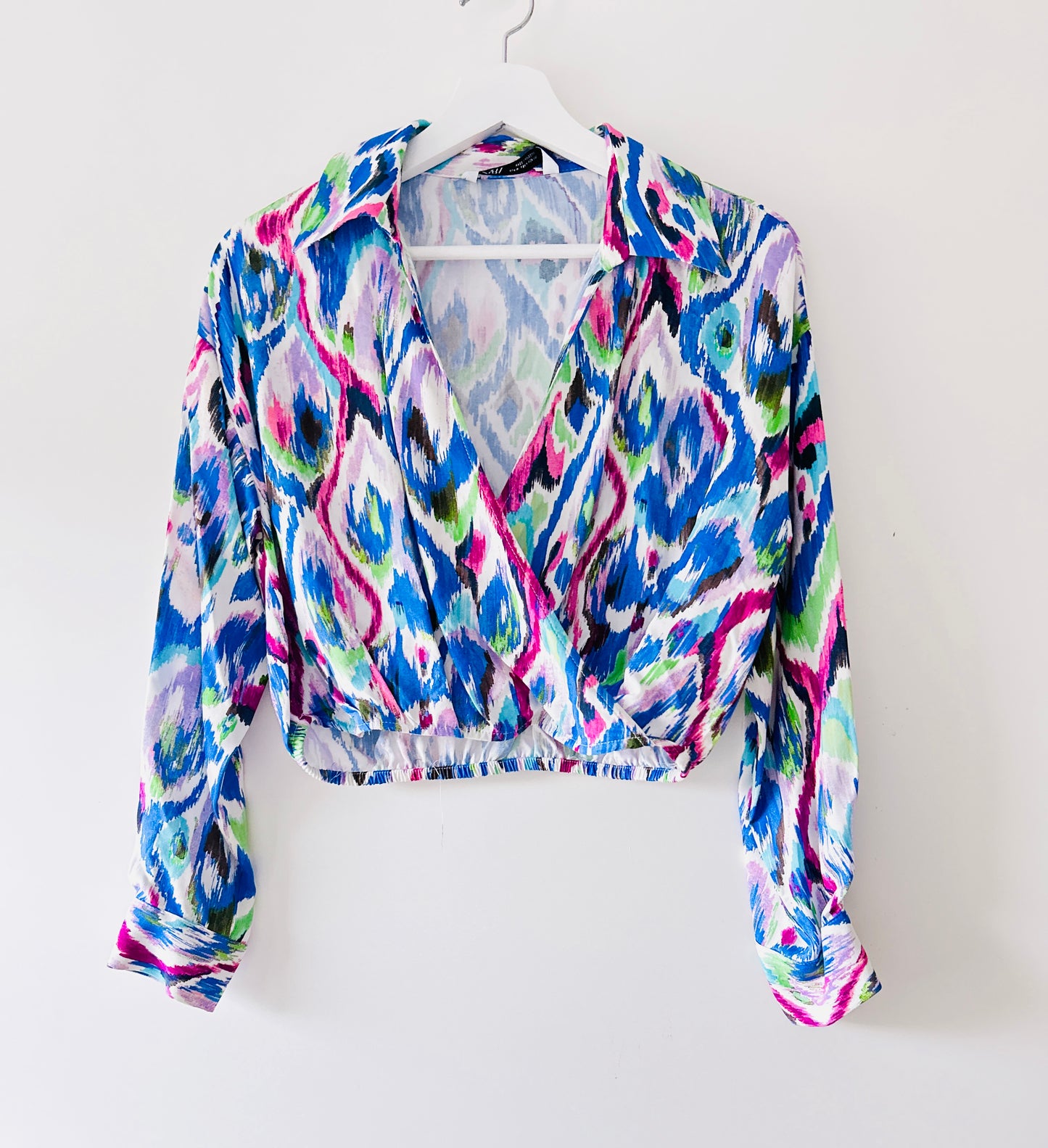 Multicolor crop top blouse Zara
