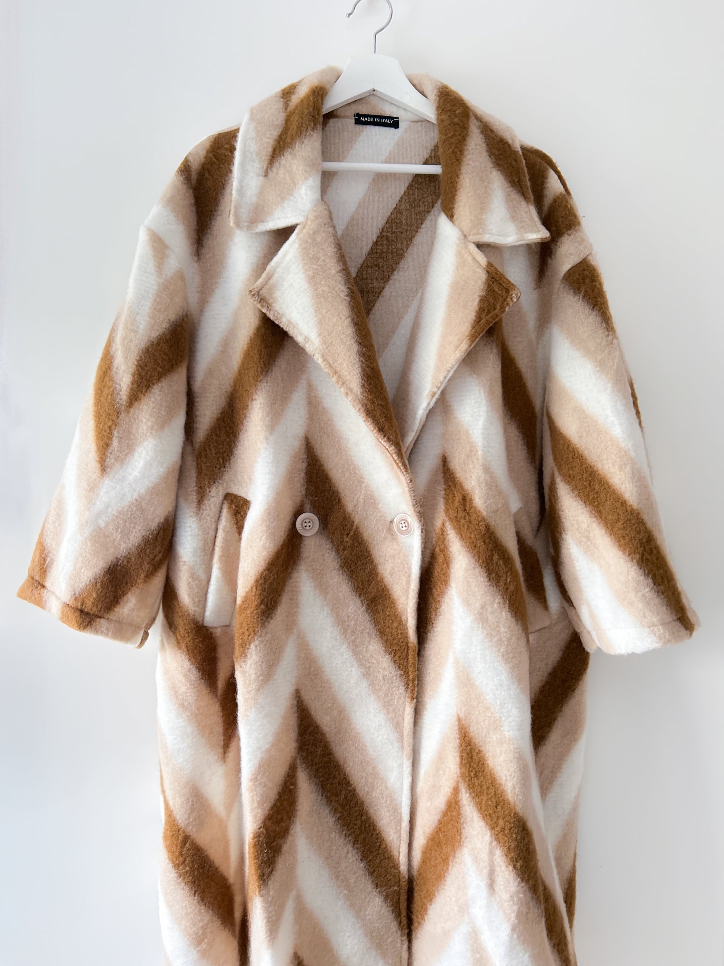 Wollen Overjas - Noé beige/bruin