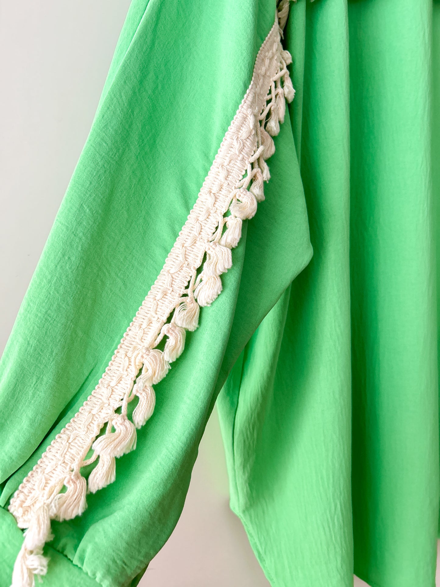 Neon-groene oversized blouse met borduur