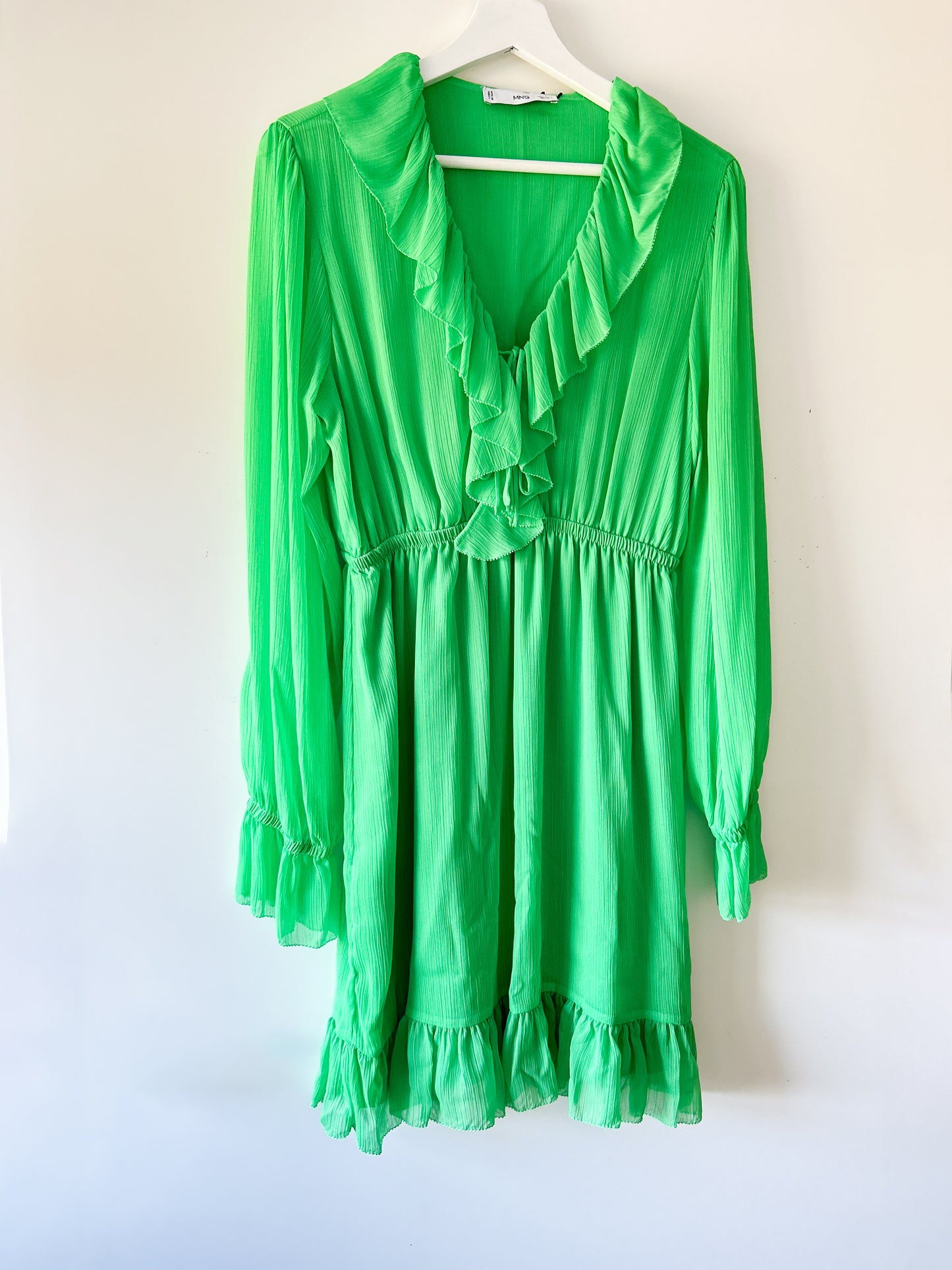 Robe vert fluo Mango