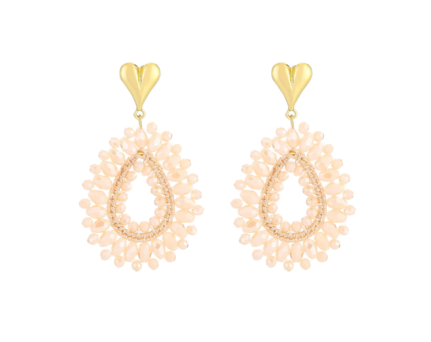Statement Oorbellen - Lovely facet beige