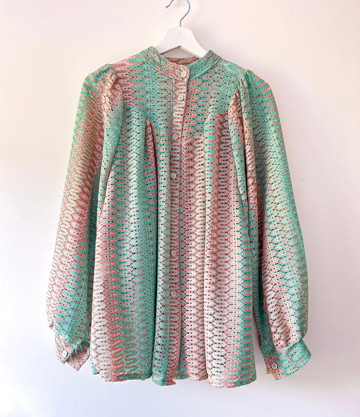 Blouse - Hailey mintgroen/roze