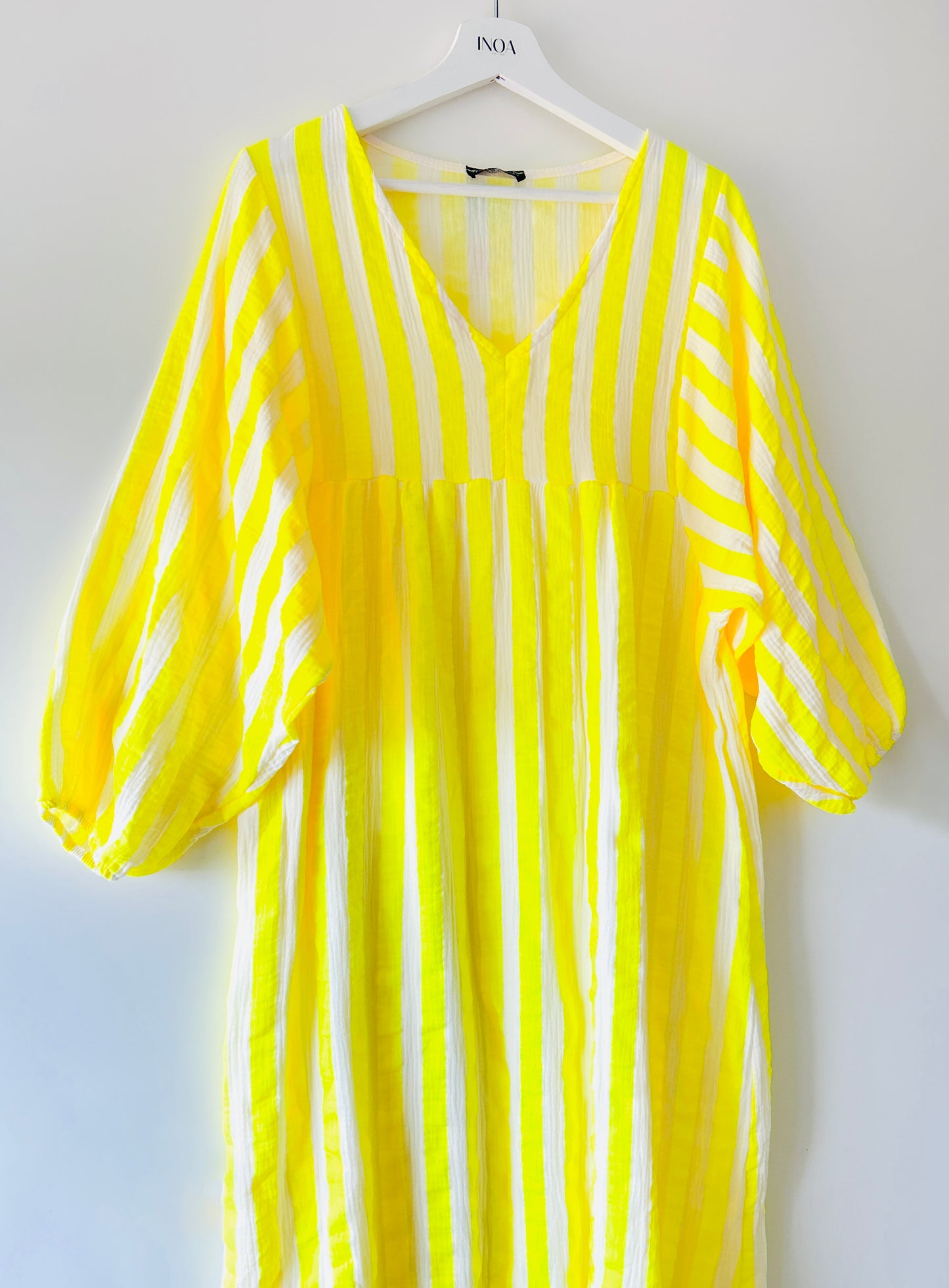 Lange jurk - Elza neon-geel