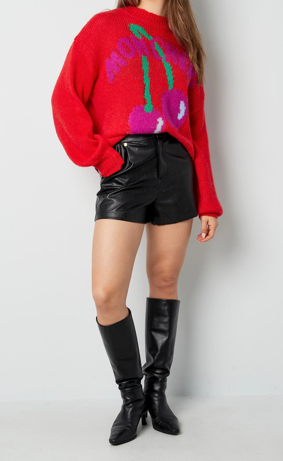 Trui - Mon Cherry rood/fuchsia