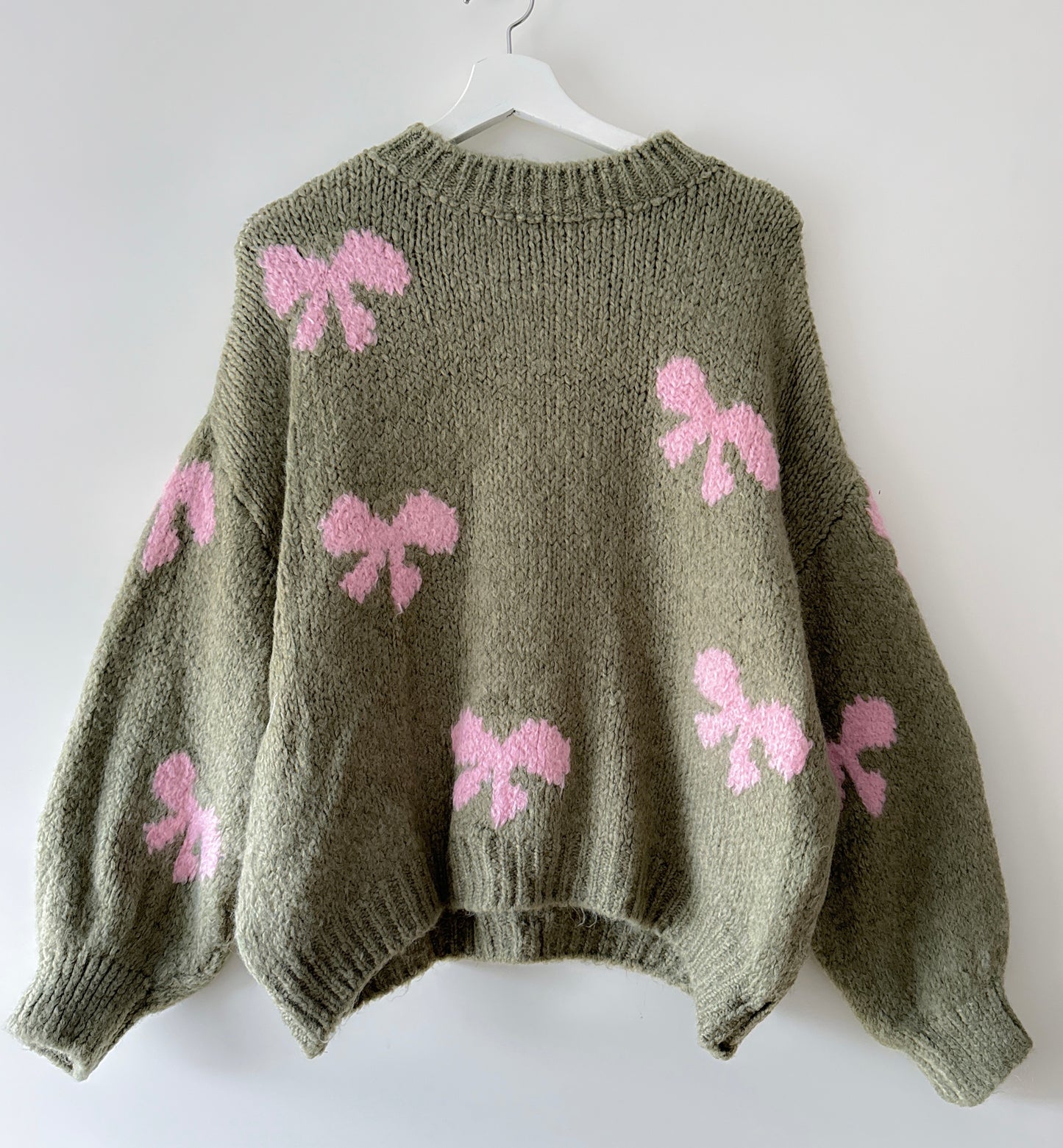 Knitted Sweater - Bow khaki