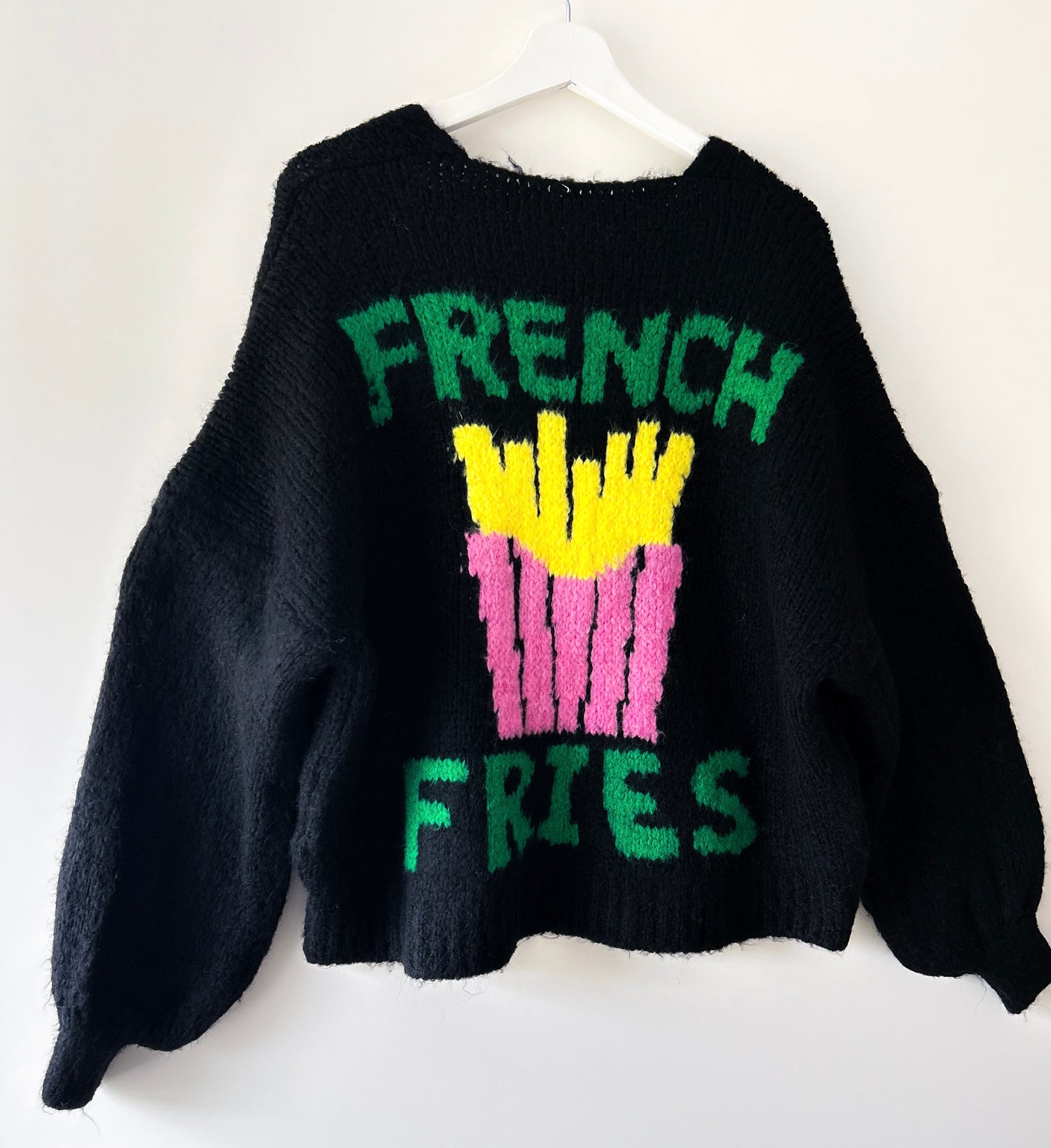 Knitted Vest - Love French Fries Black