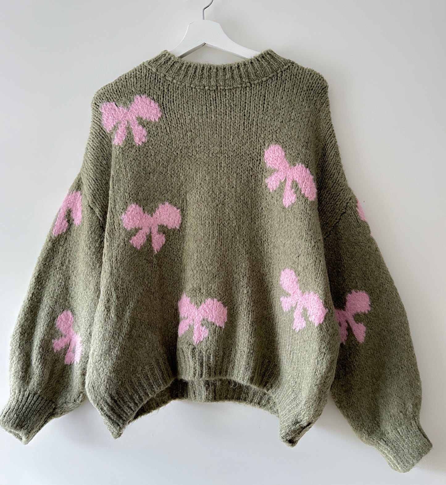 Knitted Sweater - Bow khaki