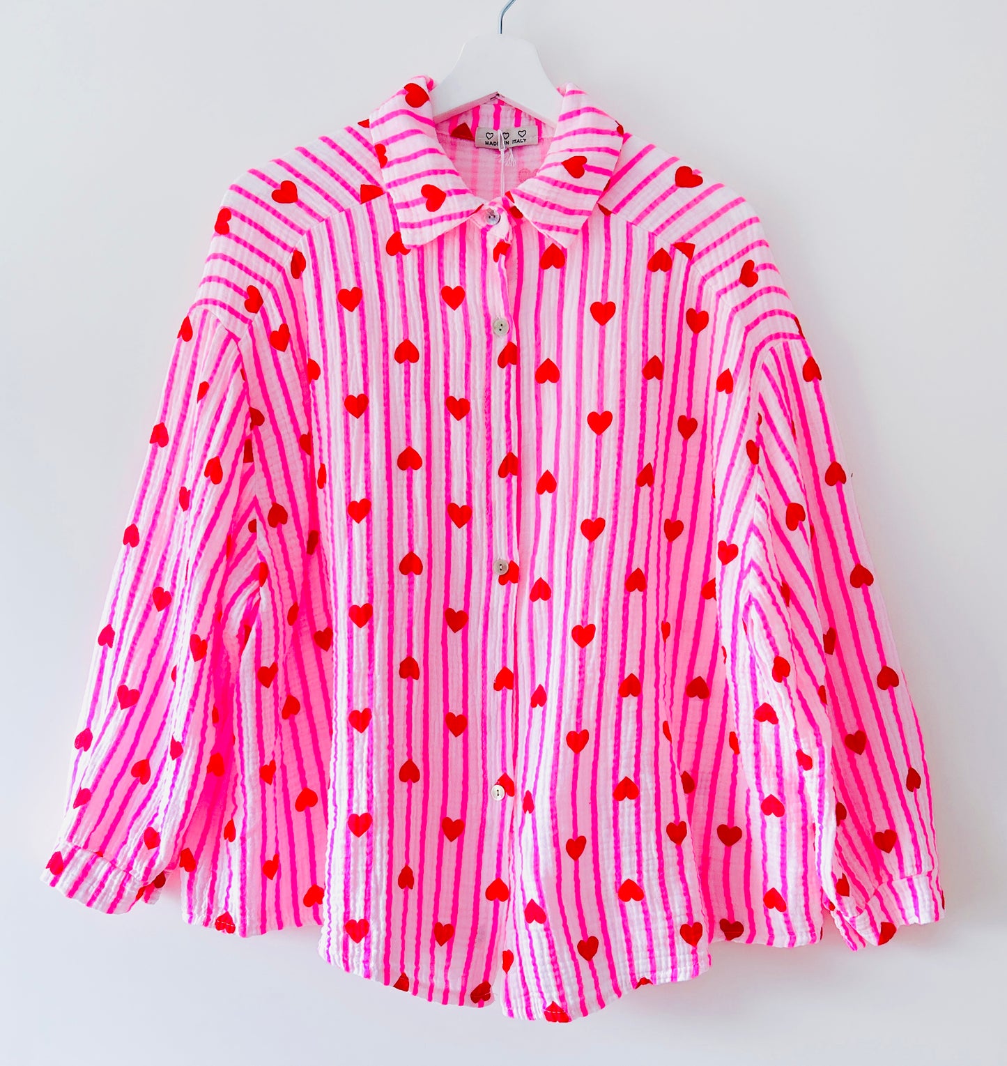 Blouse - Love March neon-roze