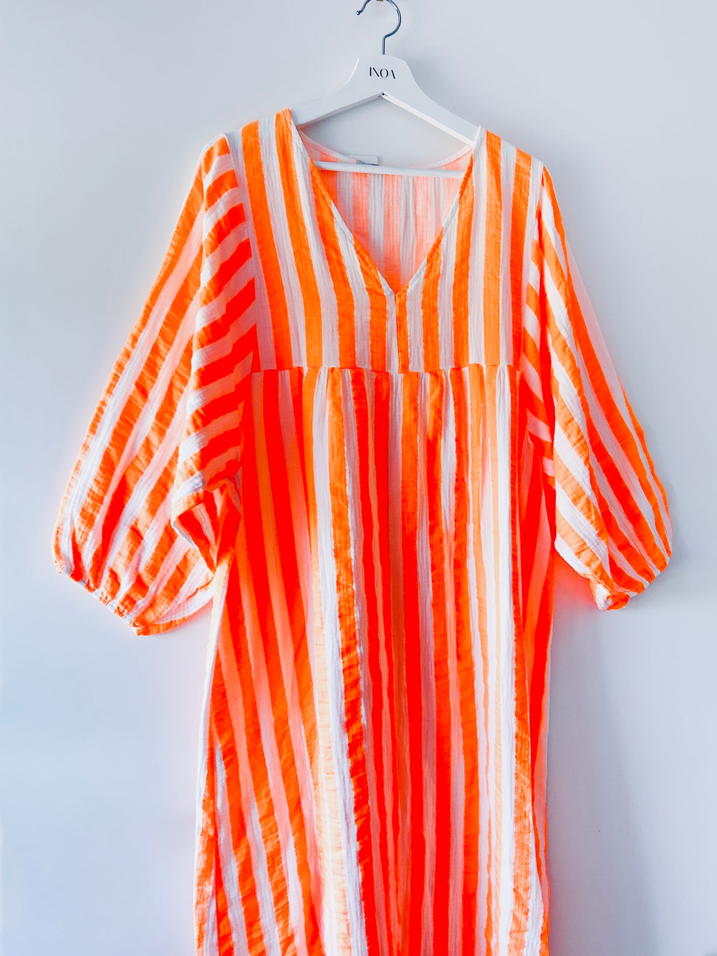 Lange jurk - Elza neon-oranje