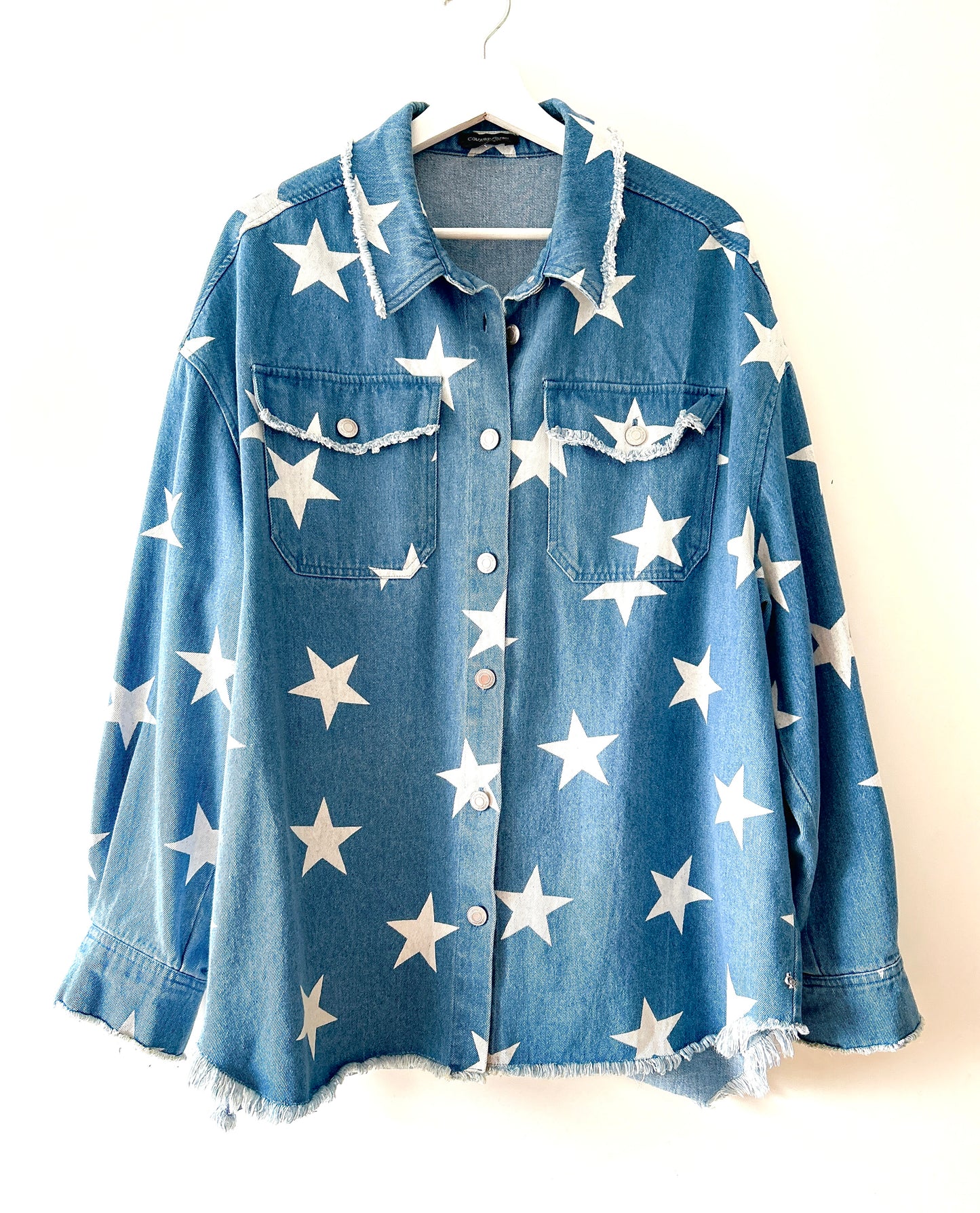 Denim overshirt/shacket with stars