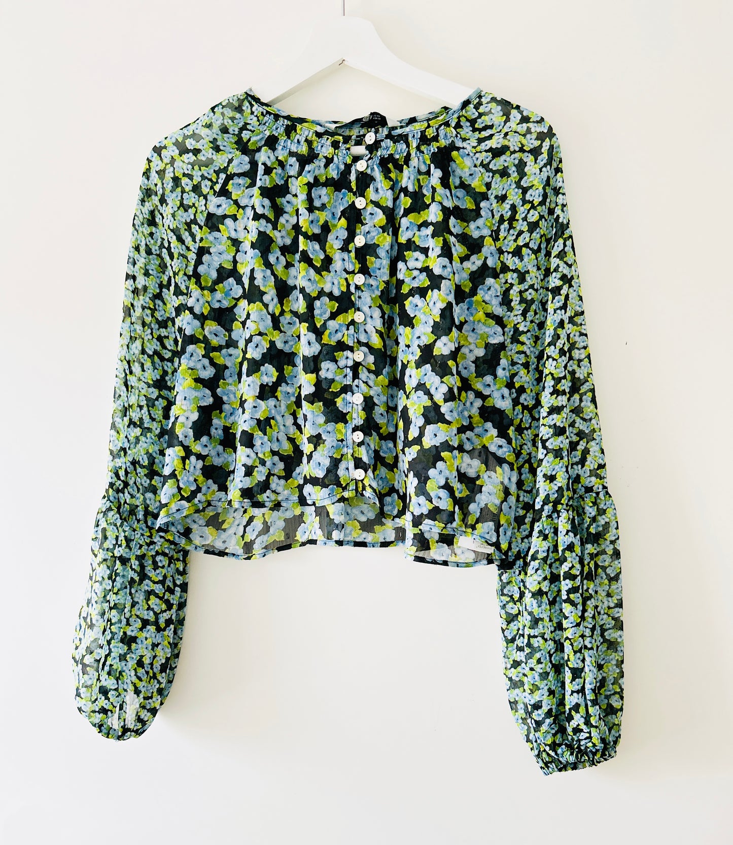Blouse crop top verte Zara