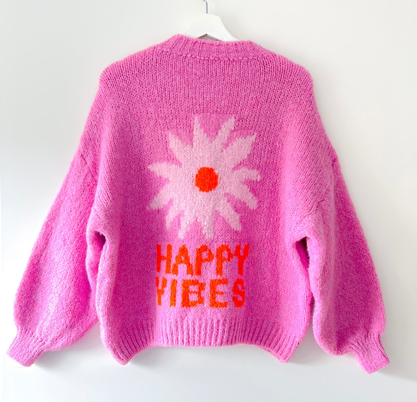 Trui - Happy Vibes roze