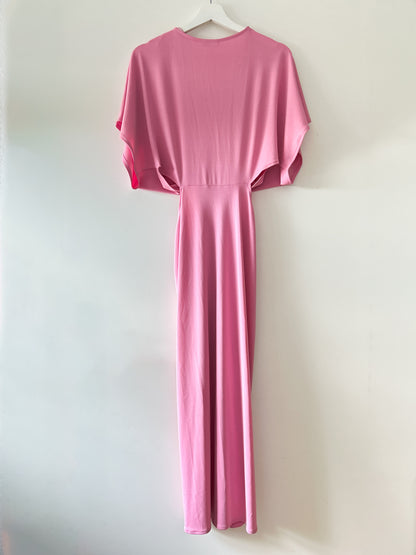 Pink long dress with open sides Zara