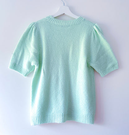 Trui - Floral mintgroen
