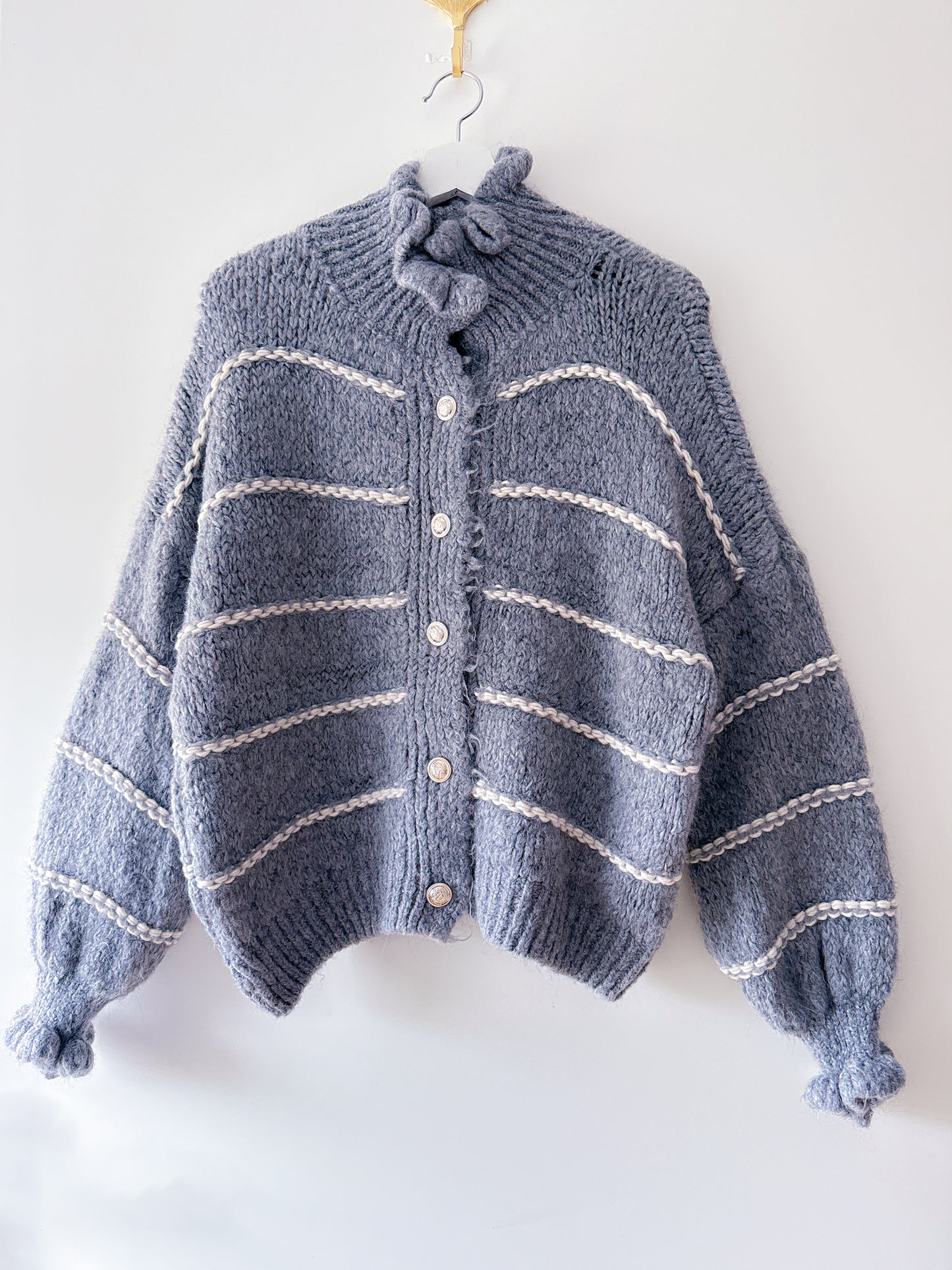 Vest - Ruffle chique grijs streep