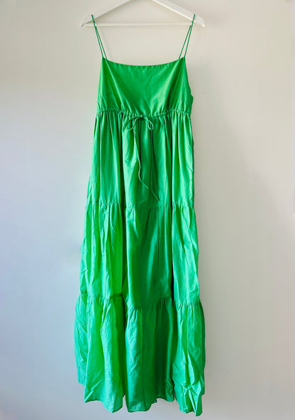 Robe longue verte Mango