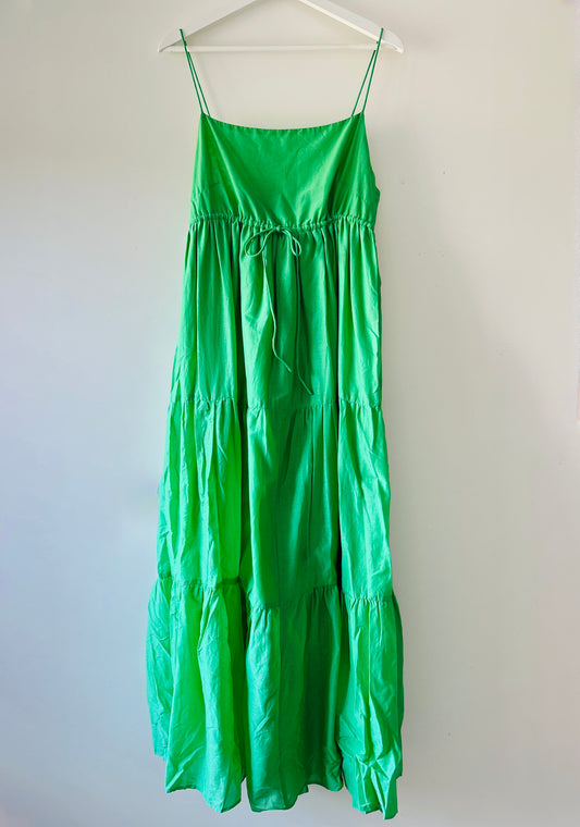 Robe longue verte Mango