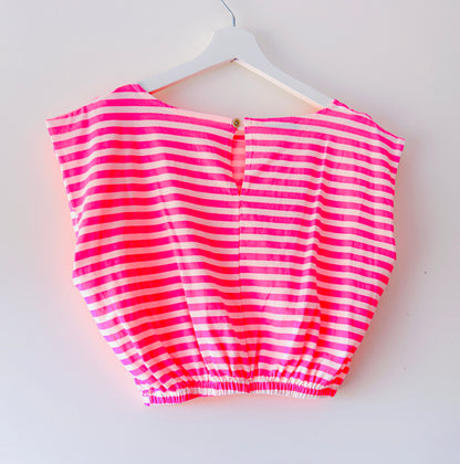Tweedelige set - Neon-roze stripe