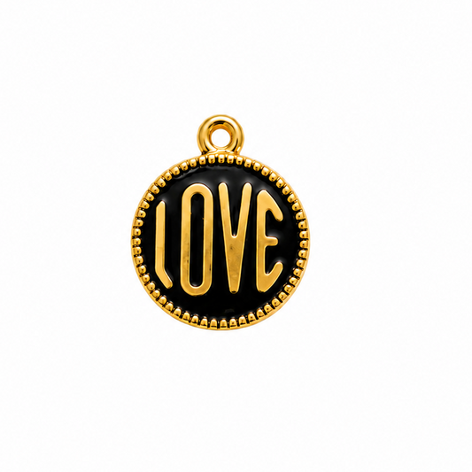 Love munt zwarte bedel