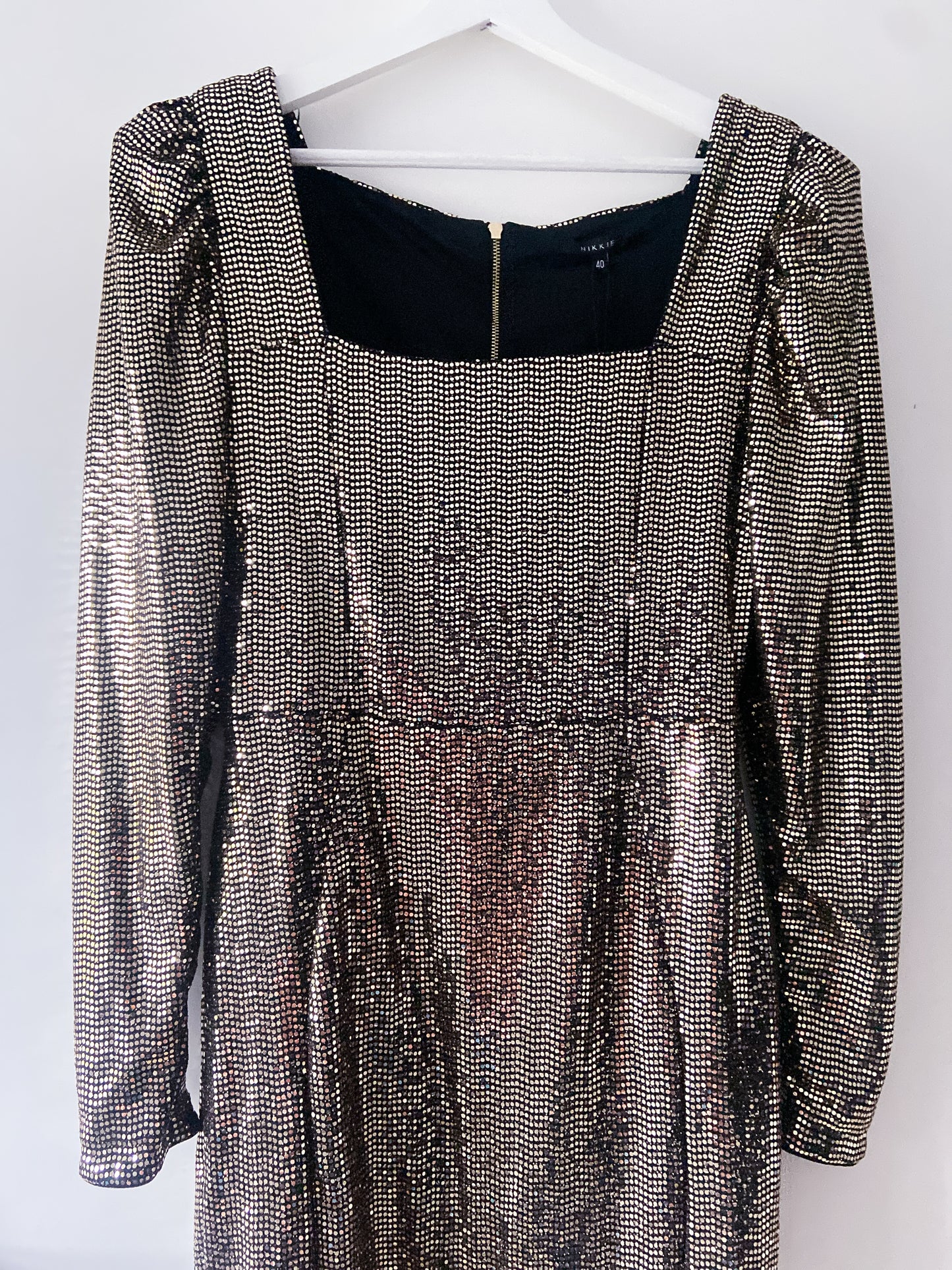 Robe de soirée dorée à sequins NIKKI